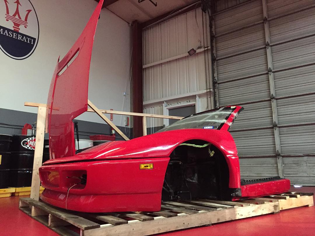 Ferr - Ferrari 348 front clip getting crated up and ready to be