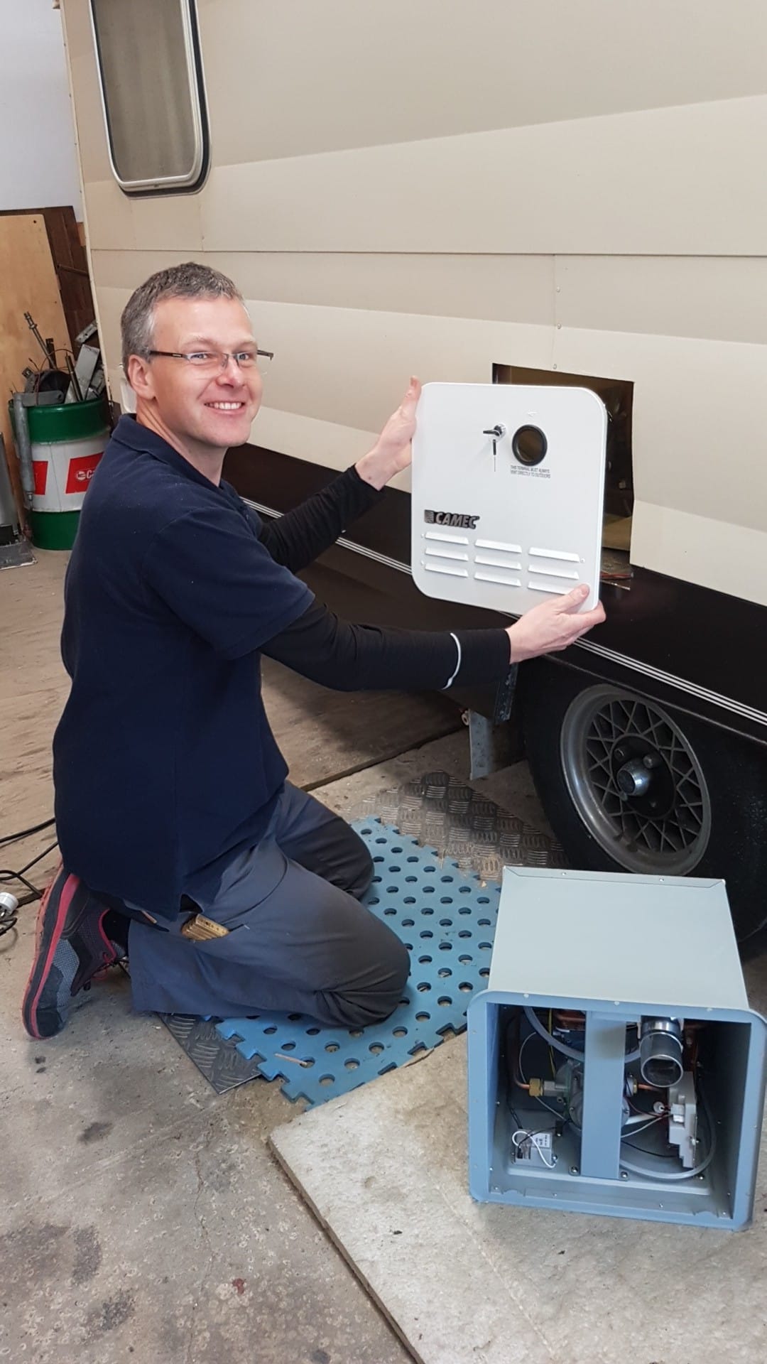 Andreas is installing another califont.... - Moutere Caravans | Facebook