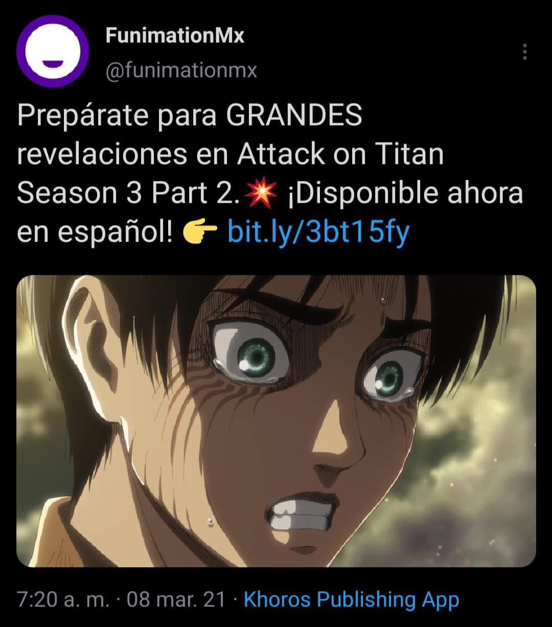 La cuenta oficial de Funimation México a través de twitter da un ...