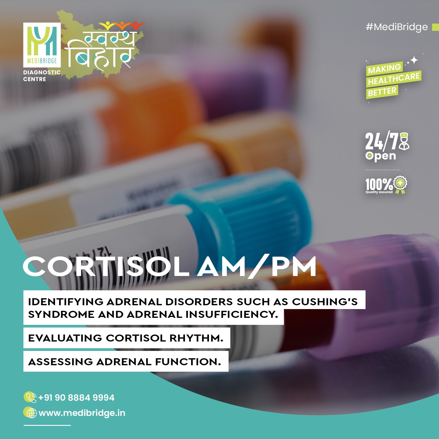 The cortisol AM/PM test is... - Medi Bridge Diagnostic Center