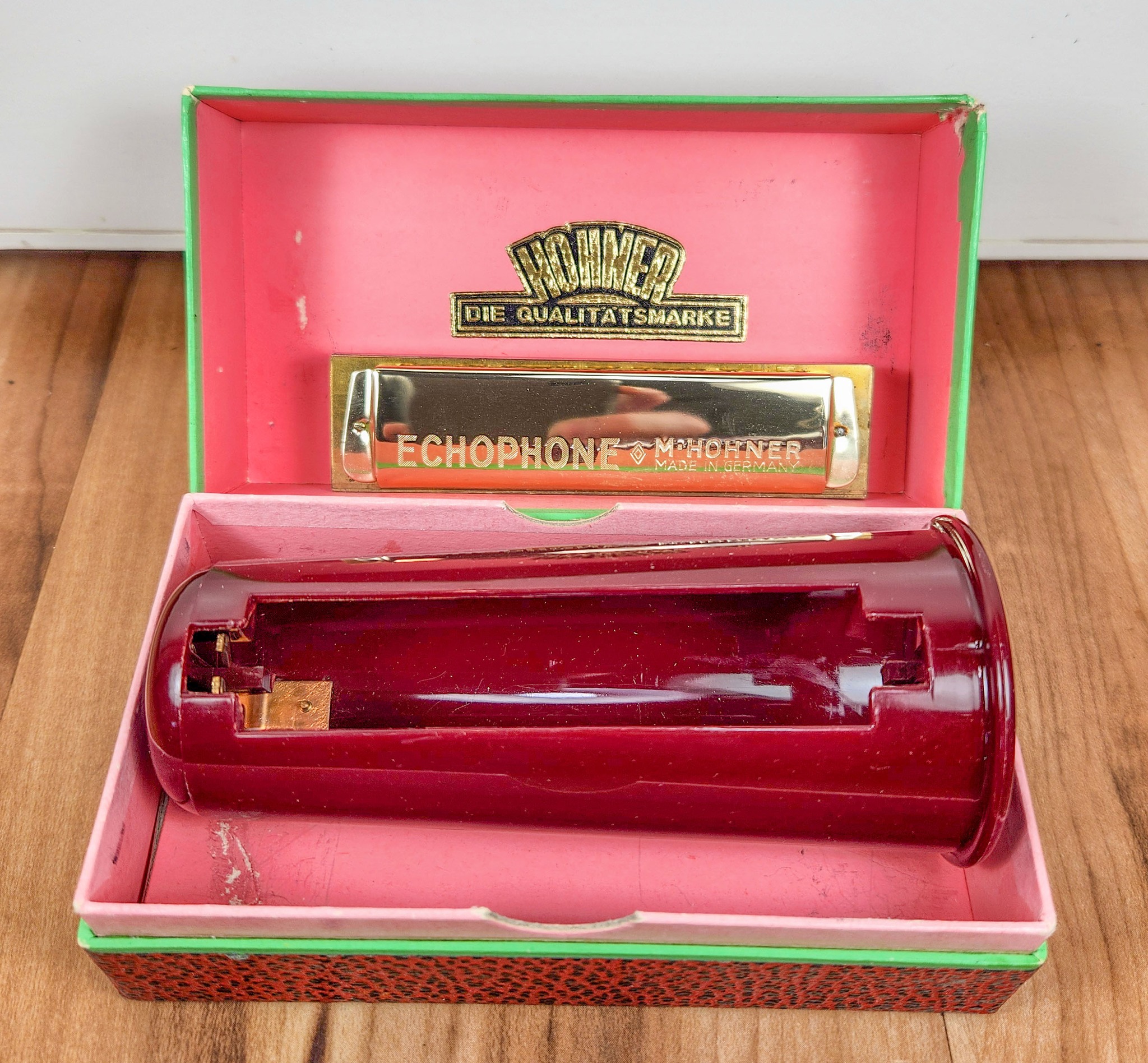 Goldplated Echo Phone Mod 3810 Hohner harmonica for sale