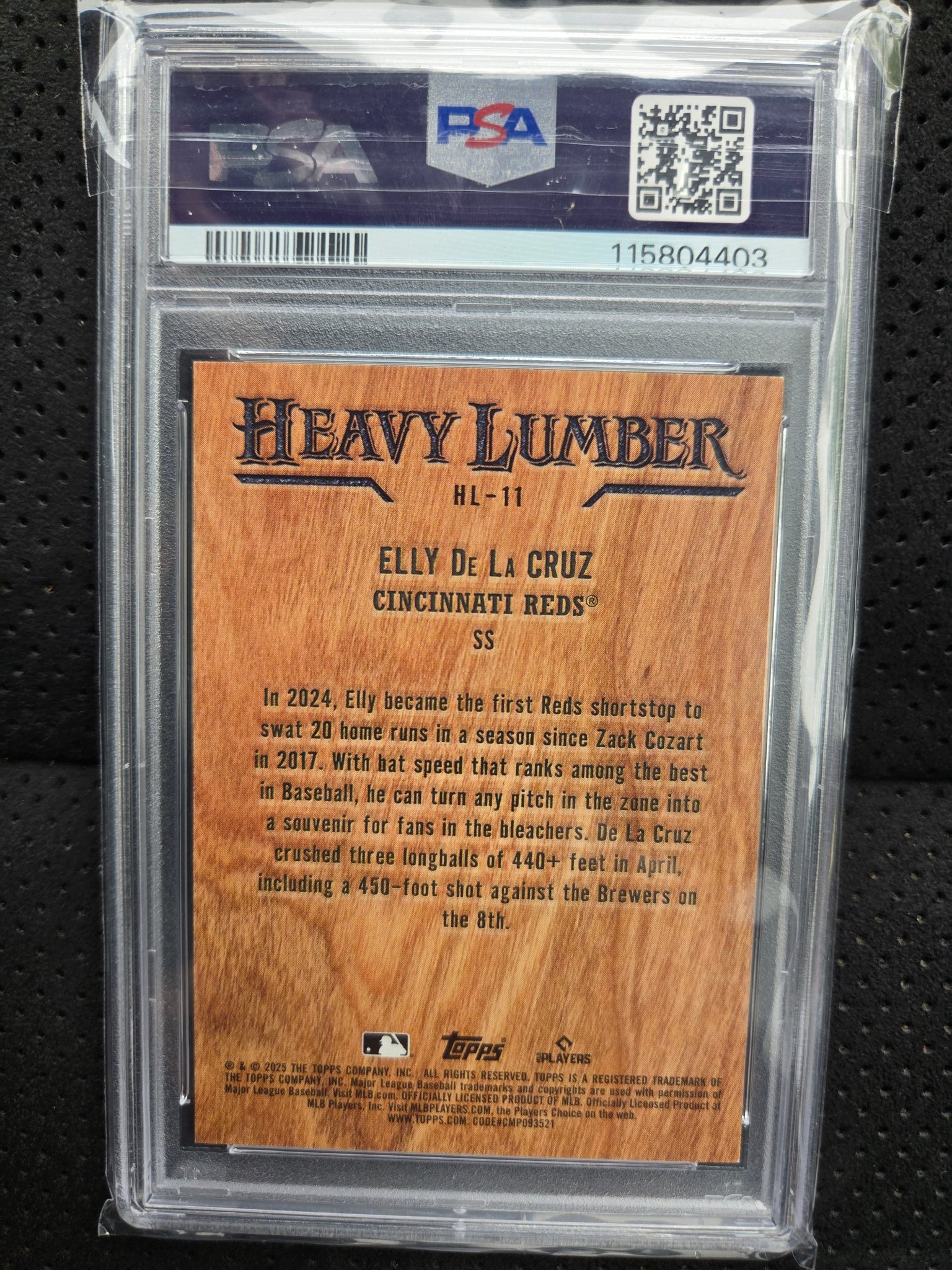 What should I price my 2025 Heavy Lumber 11 Elly De La Cruz card at?