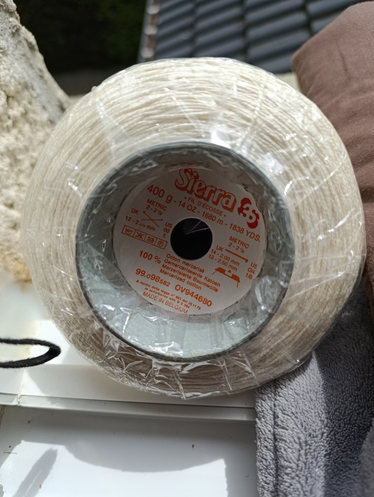 2 Cônes De Fil Coton Très Fin 2/100 Merc - Blanc écru, Imitation Soie - 100g Chaque, Idéal Pour Le Tricot Ou Le Crochet Créatif