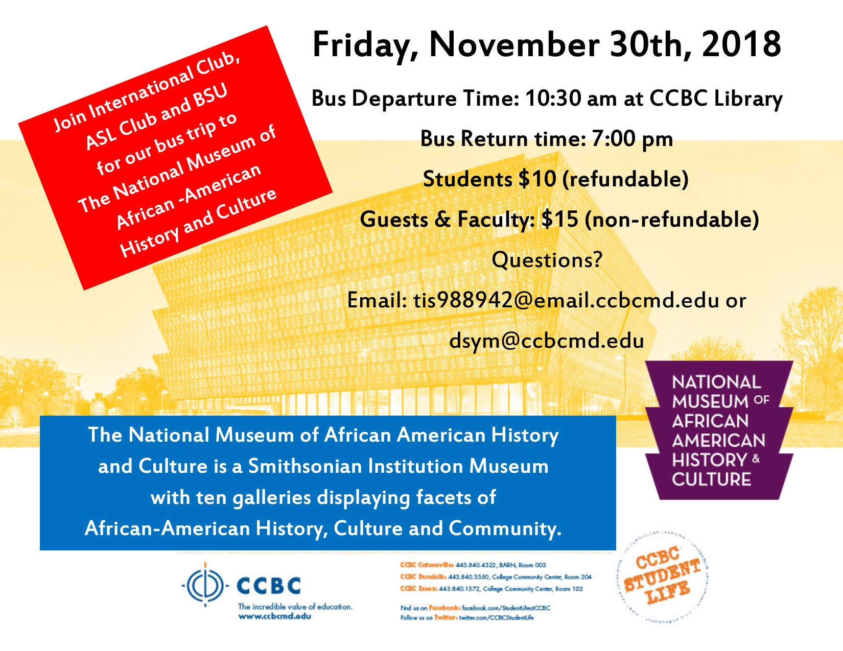 CCBC ASL Club - Important update to the collaborative bus... | Facebook