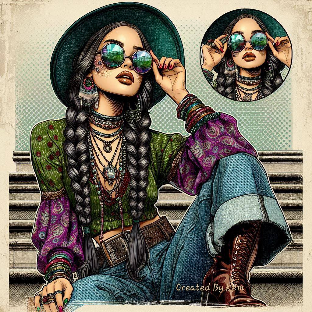 Janice Kathryn-inspired vintage fashion illustration