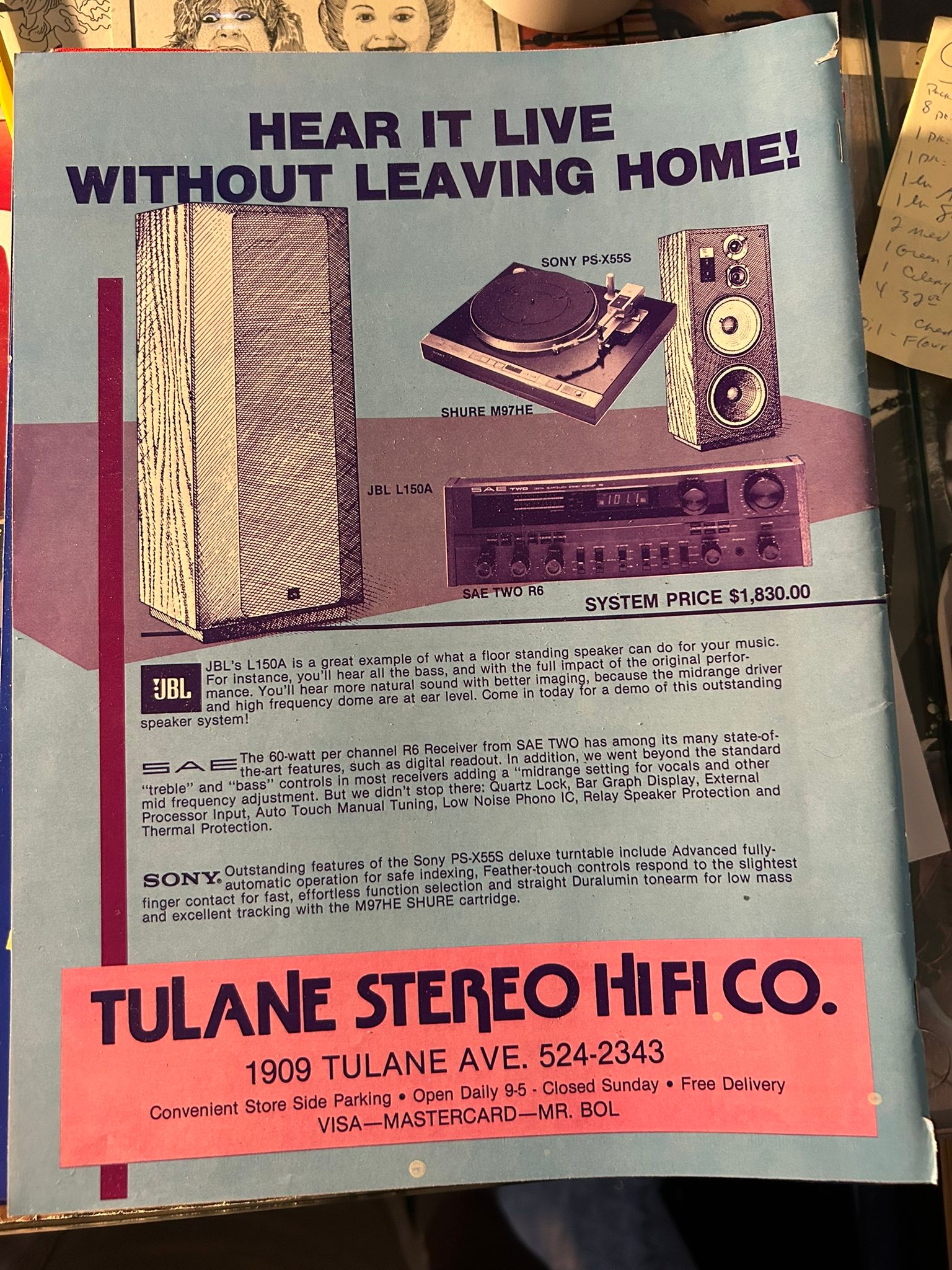 Back cover ads on Wavelength Magazines, early 80's.