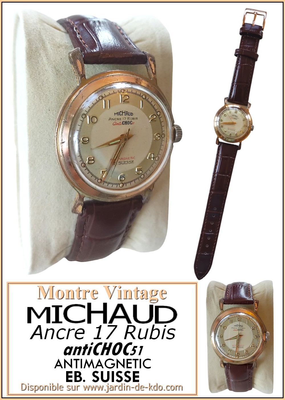 Montre Bracelet Mécanique Michaud N2519 - Occasion Femme - Vintage