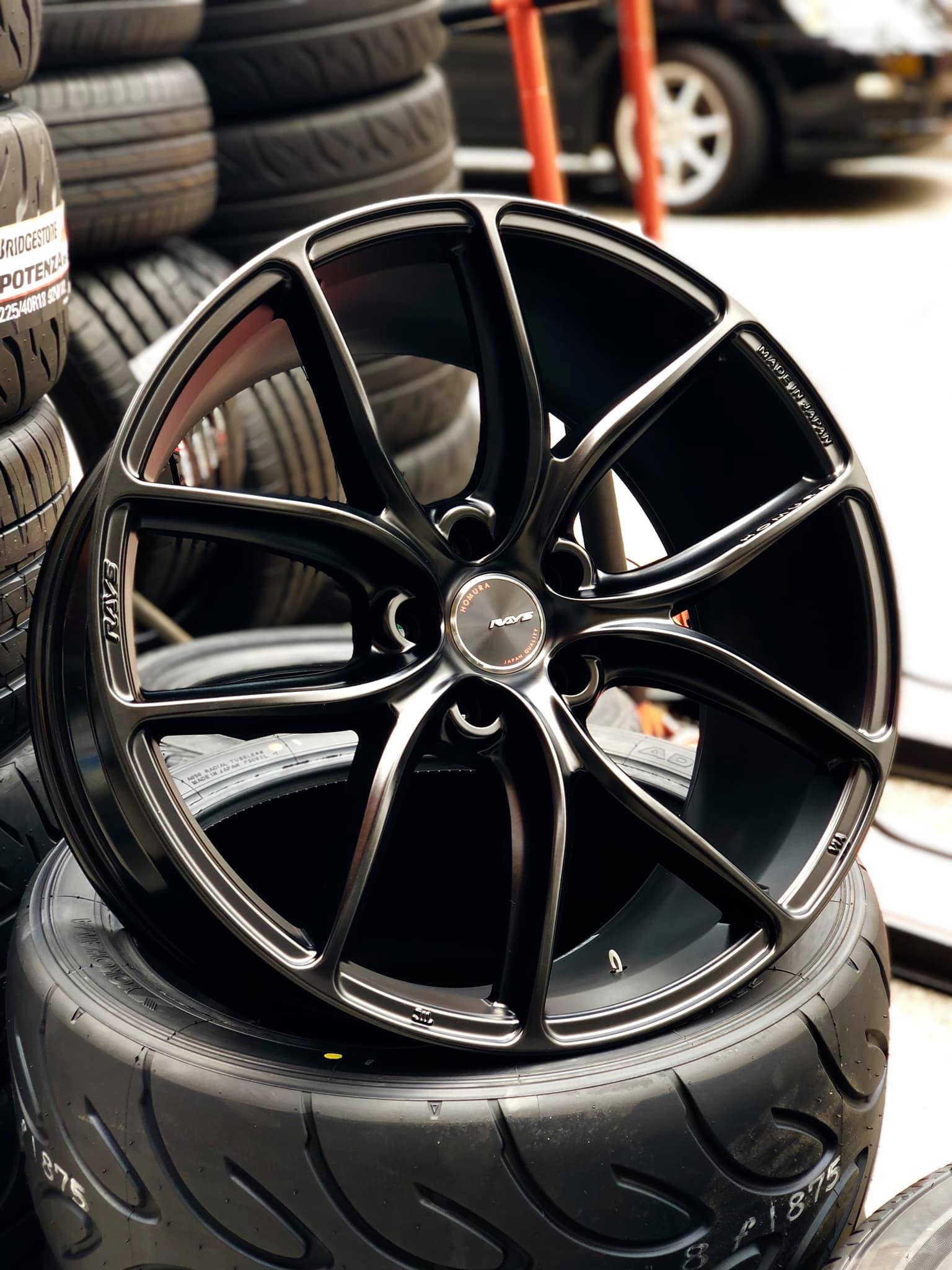 RAYS HOMURA 2X5 TW 20X9.5 et38 5x114.3 Semi Gloss Black Face-2
