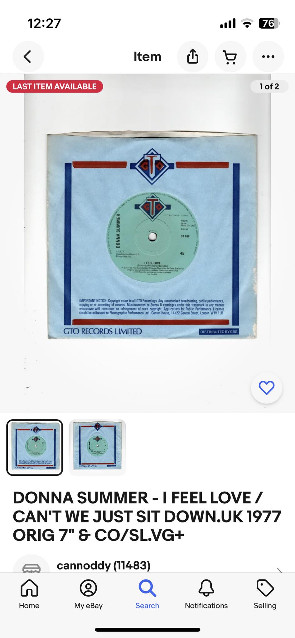 This is a 7 inch record that plays at 331/3 so it's 10 min a side