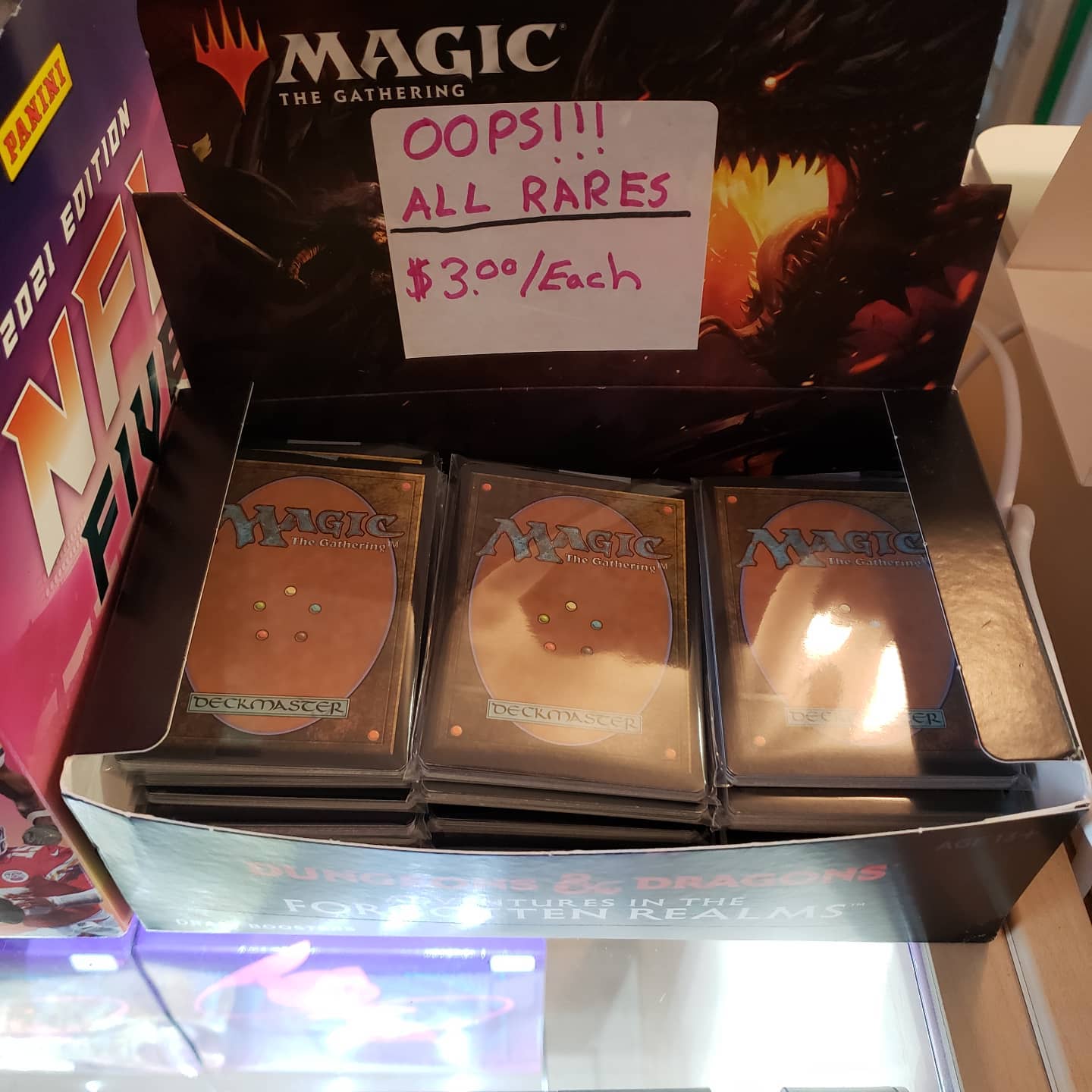 The Oops, all rares! Box is restocked... - Decks & Dice LLC | Facebook