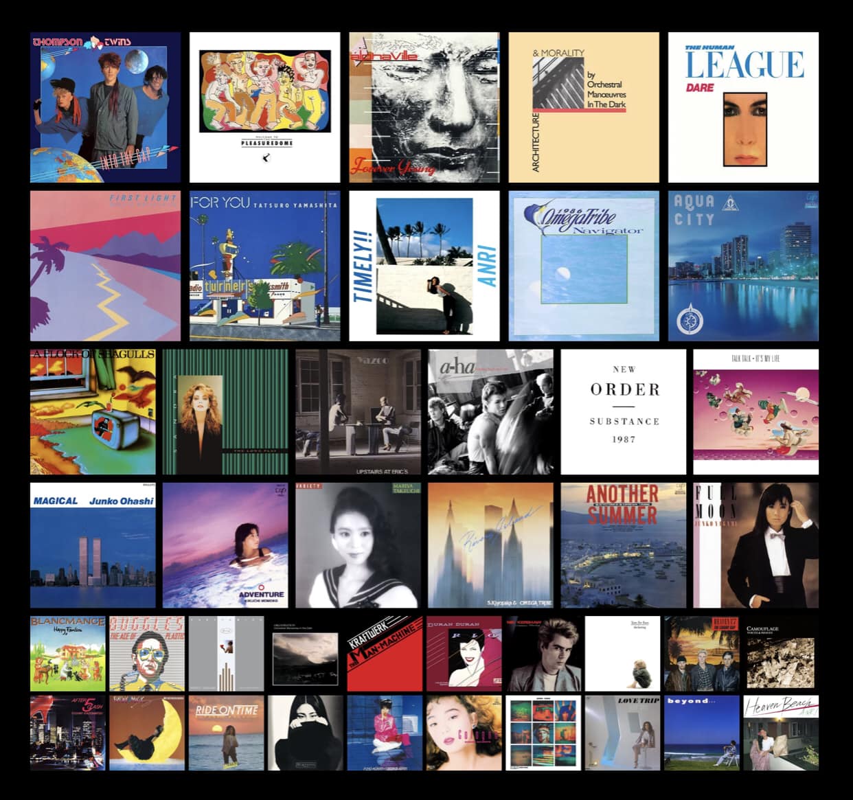 80s synth-pop and city pop albums