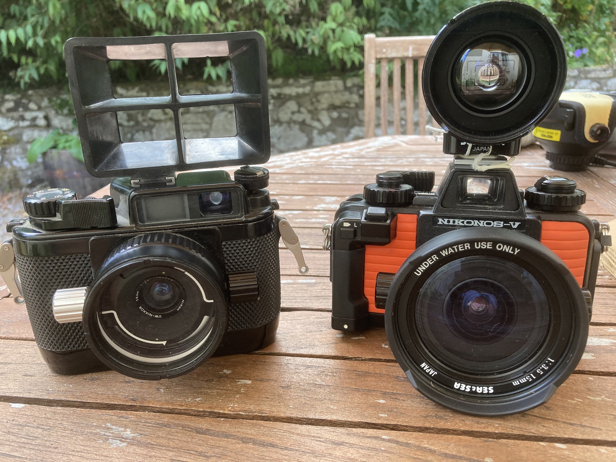 Nikonos III and V underwater cameras from the 1970s