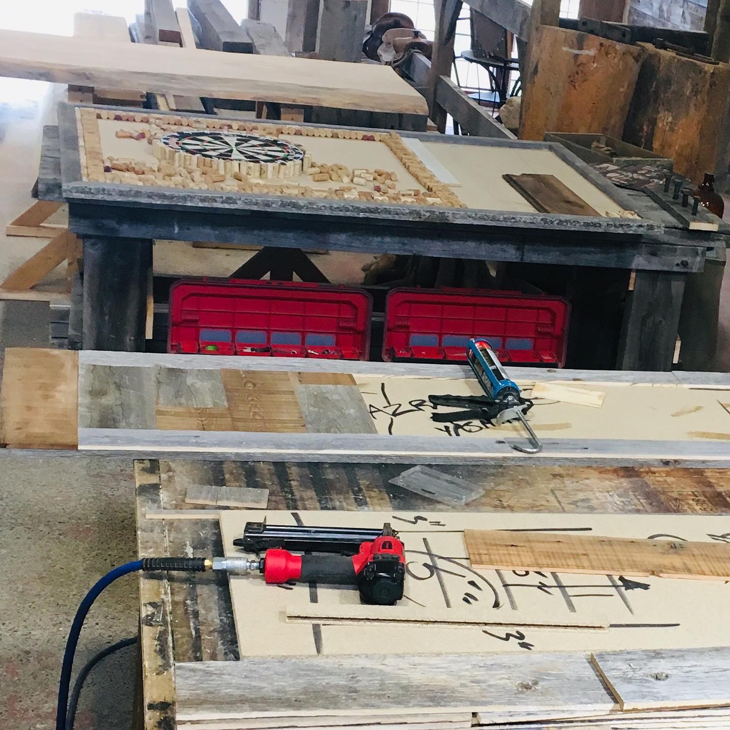 The work benches are full... and... - Brett Rafferty Studios