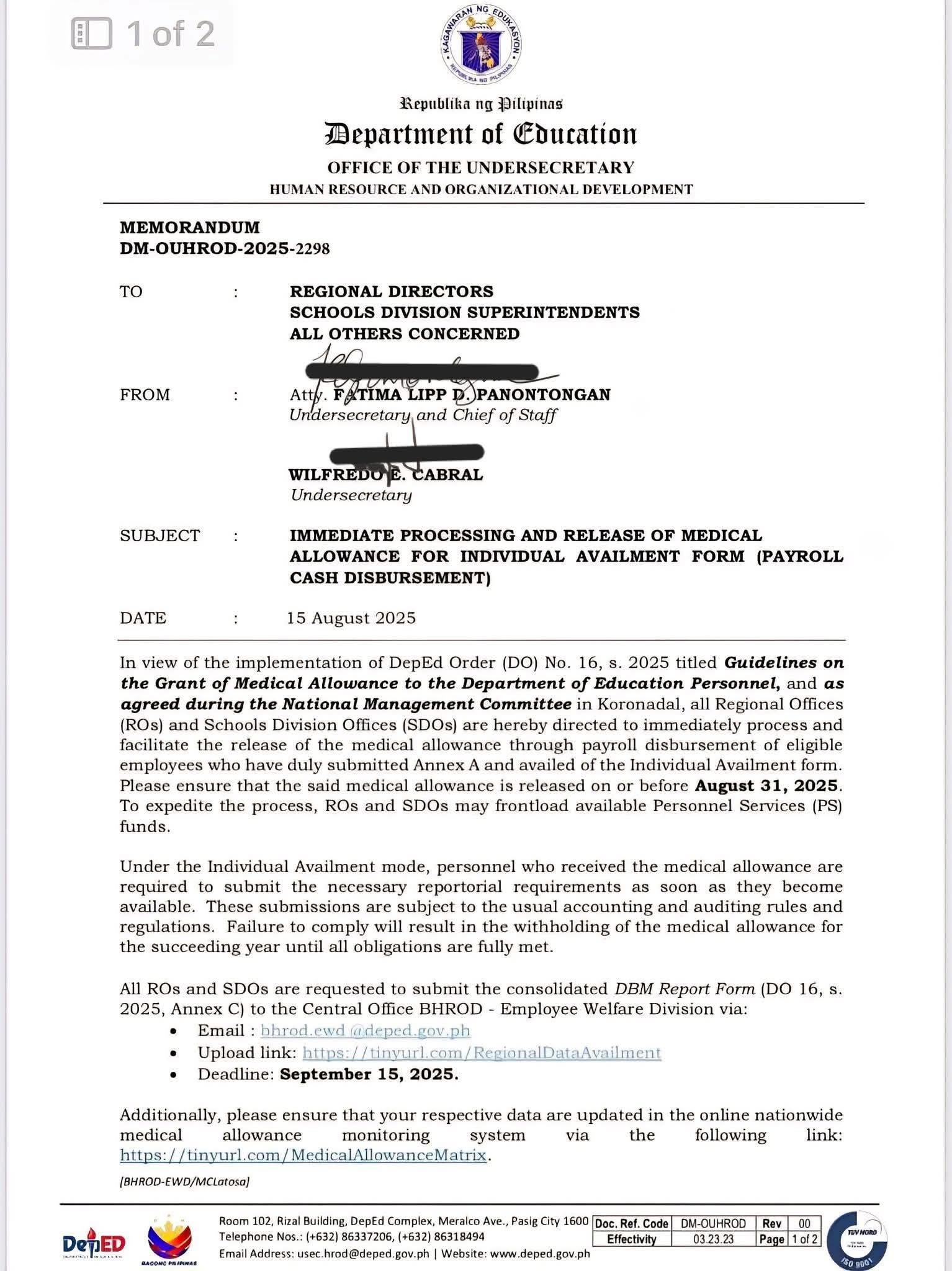 Rob - DM-OUHROD-2025-2298 Immediate Processing and Release of Medical ...