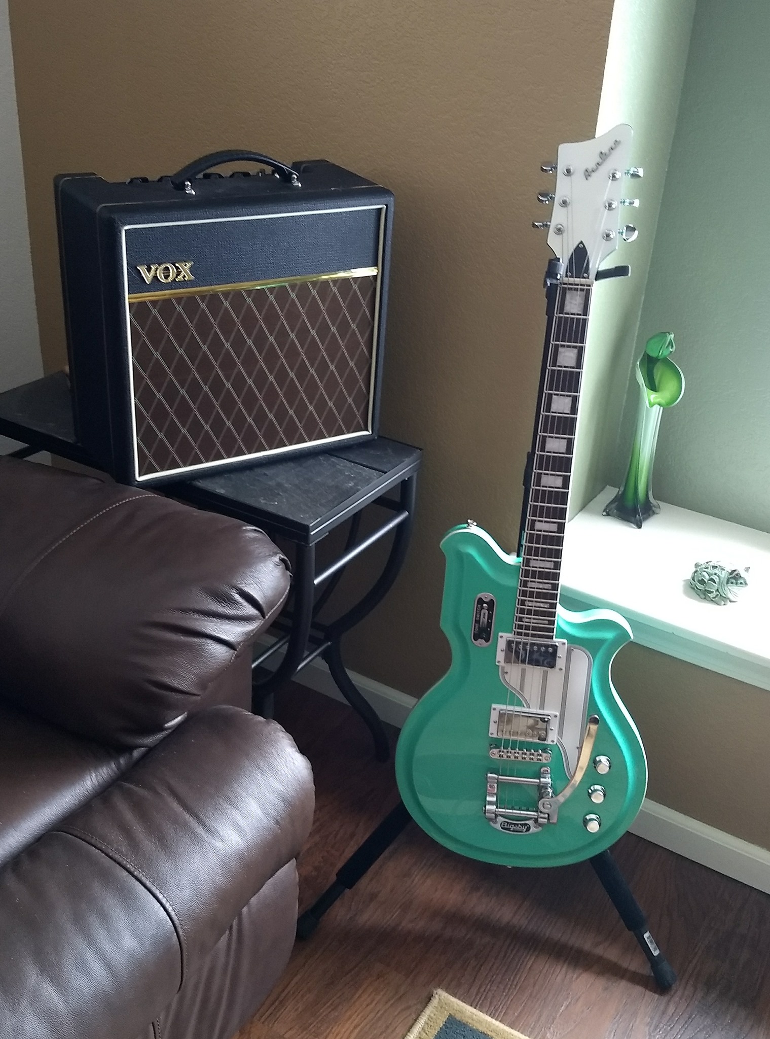 My reissue Airline made by Eastwood Guitars. This is in Open E and