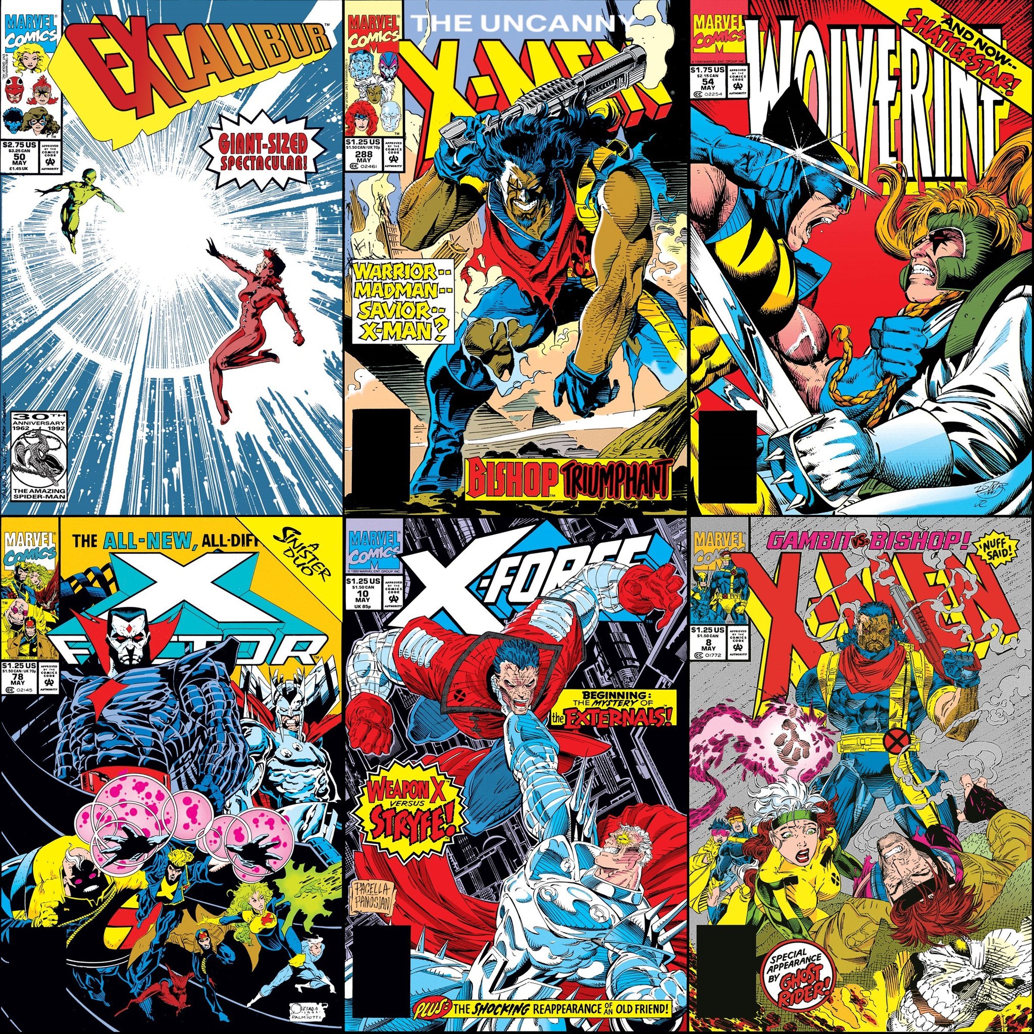 X-books that were on sale with cover dates of May 1992