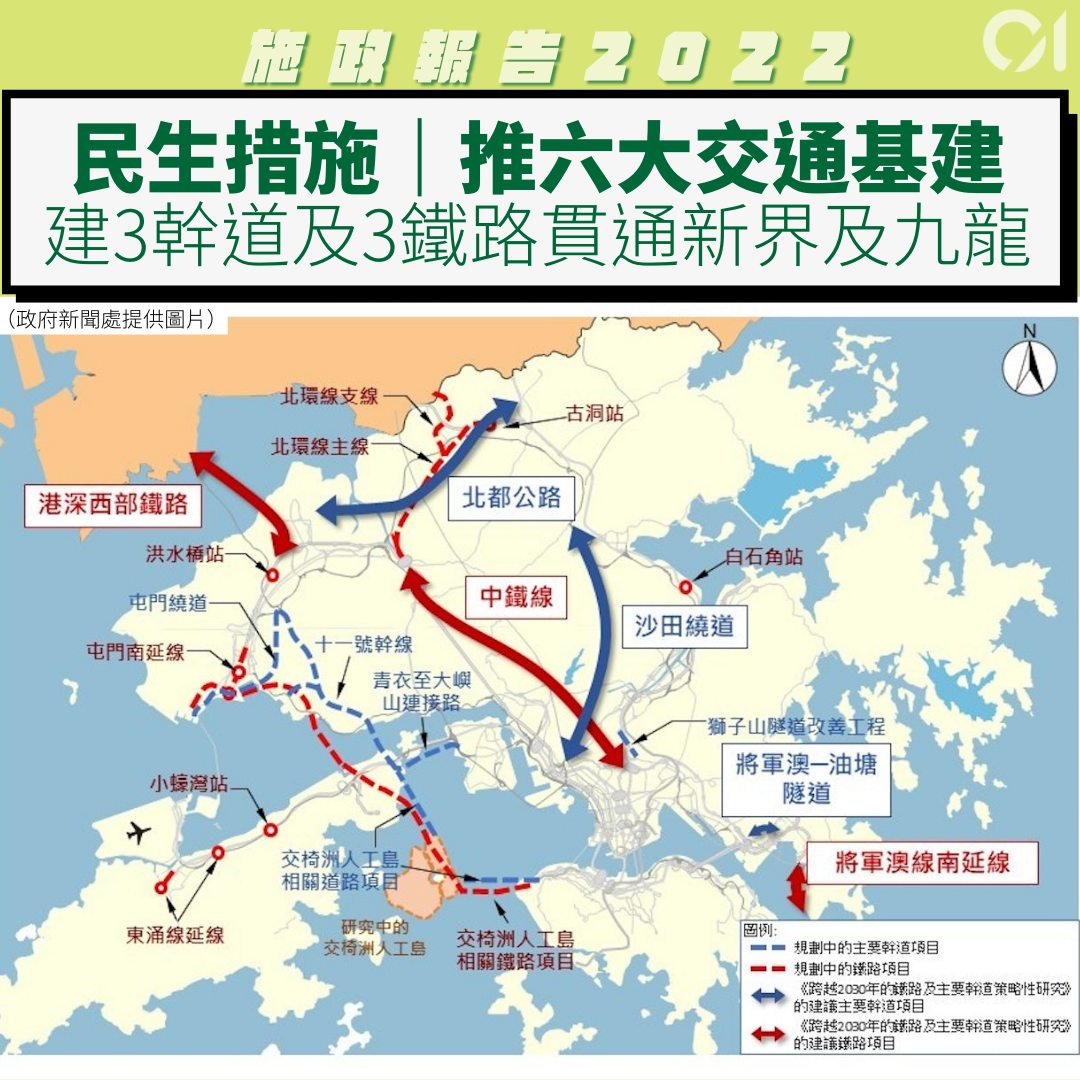 01生活 - 李家超建議興建的六項重點運輸基建項目包括：... | Facebook