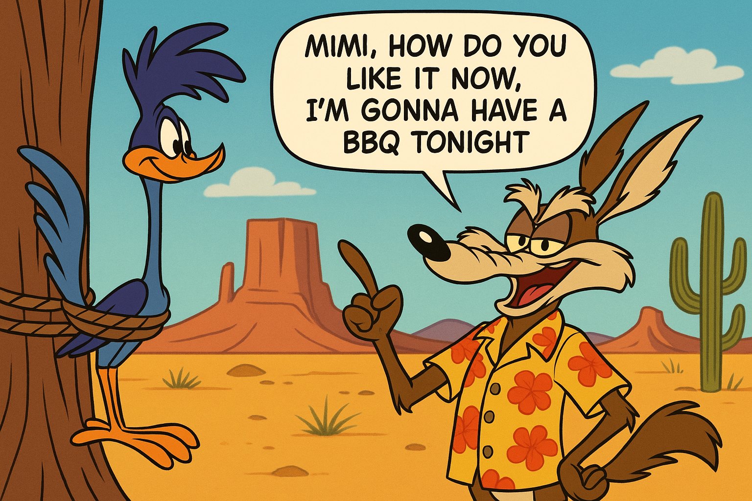Road Runner and Wile E. Coyote - Harley Davidson