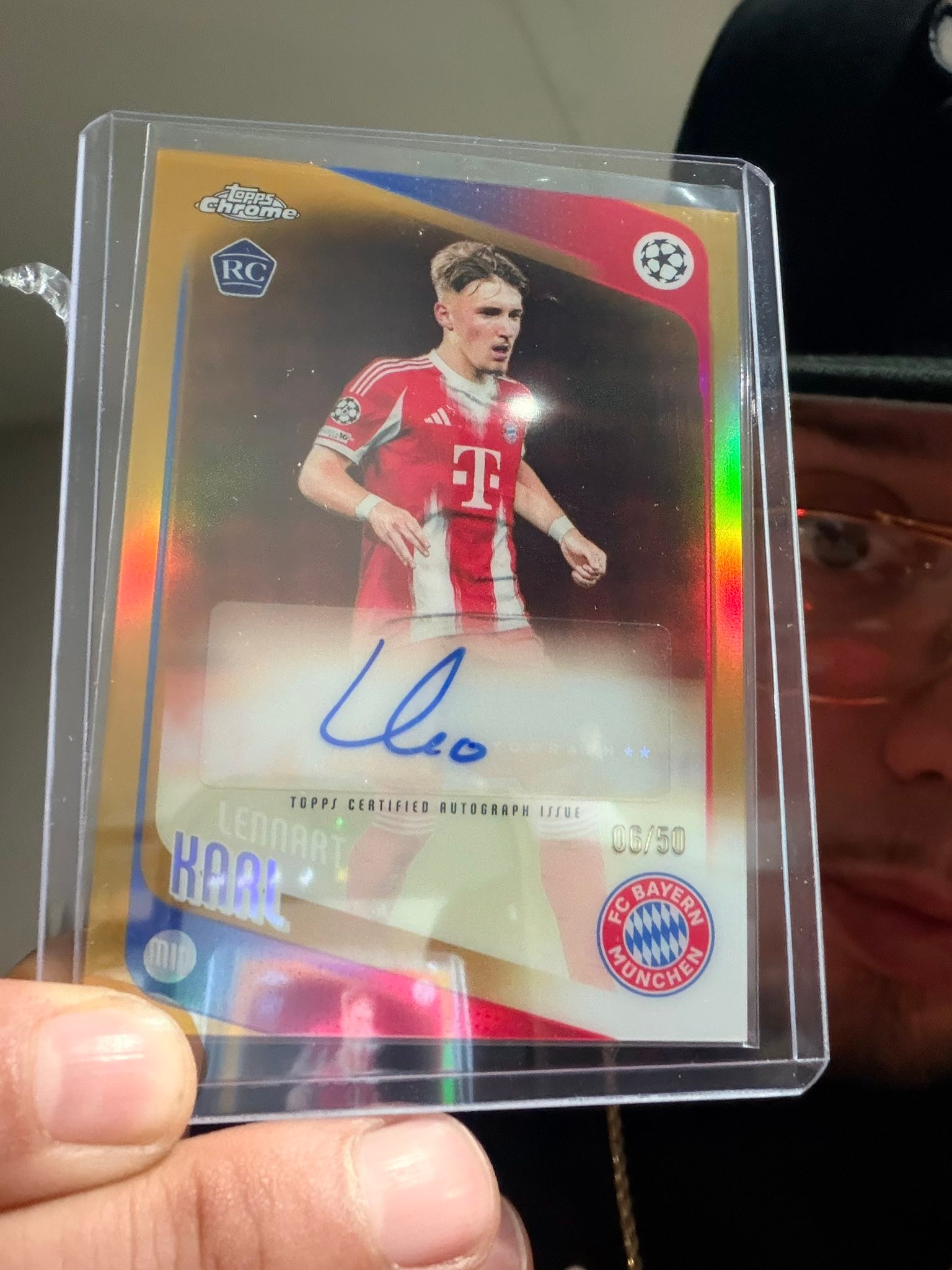 Pulled autographed Karl Lennartz Topps Chrome soccer card