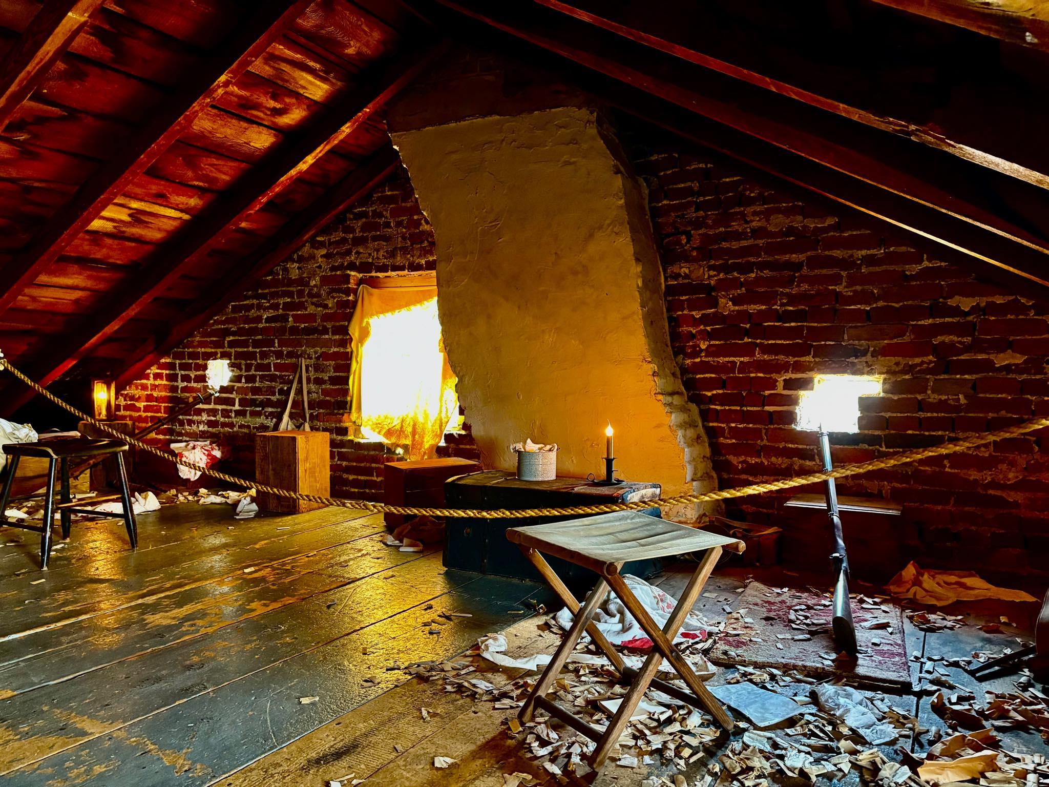 Located on Baltimore Street, the Shriver House attic was occupied