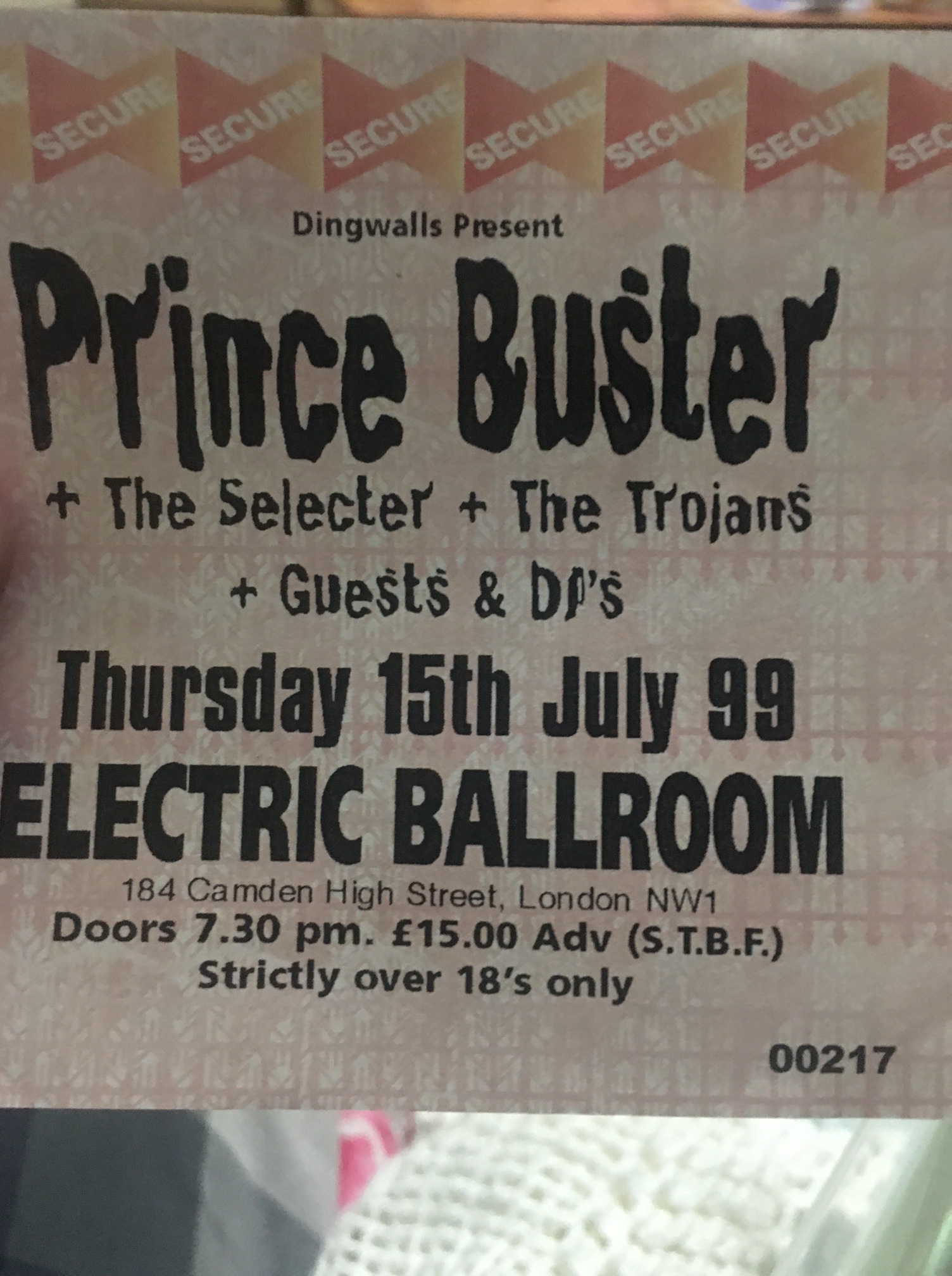 UKロック1990年代 The Camden Palace ライブフライヤー Live From The