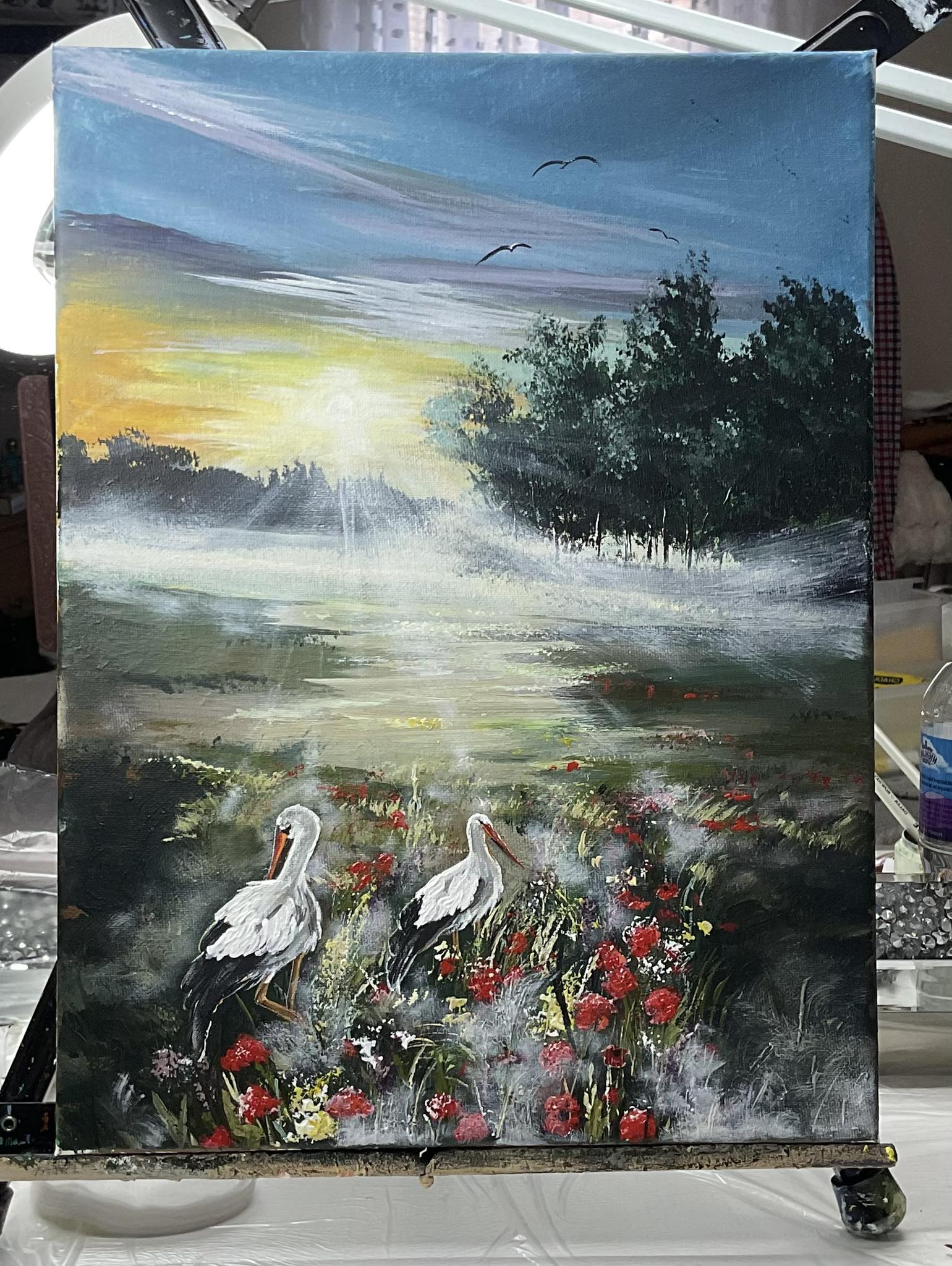 Bob Ross Style Painting For Beginners | It's not easy to paint birds, I ...
