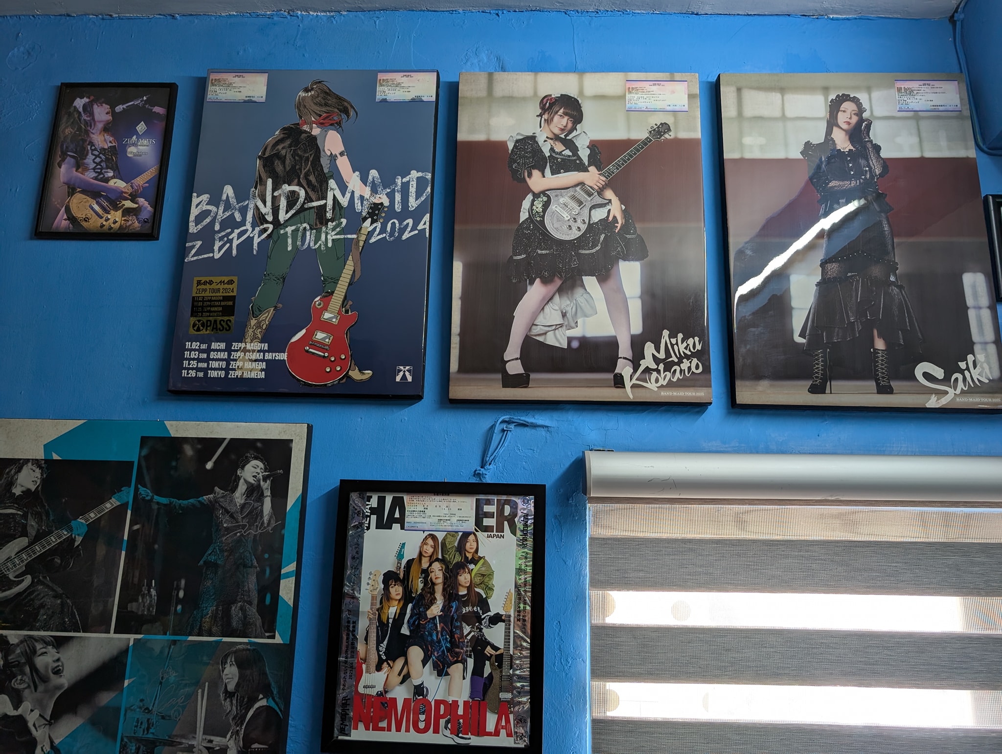 Band-Maid posters at Line Cube Shibuya Tokyo and Club Quattro