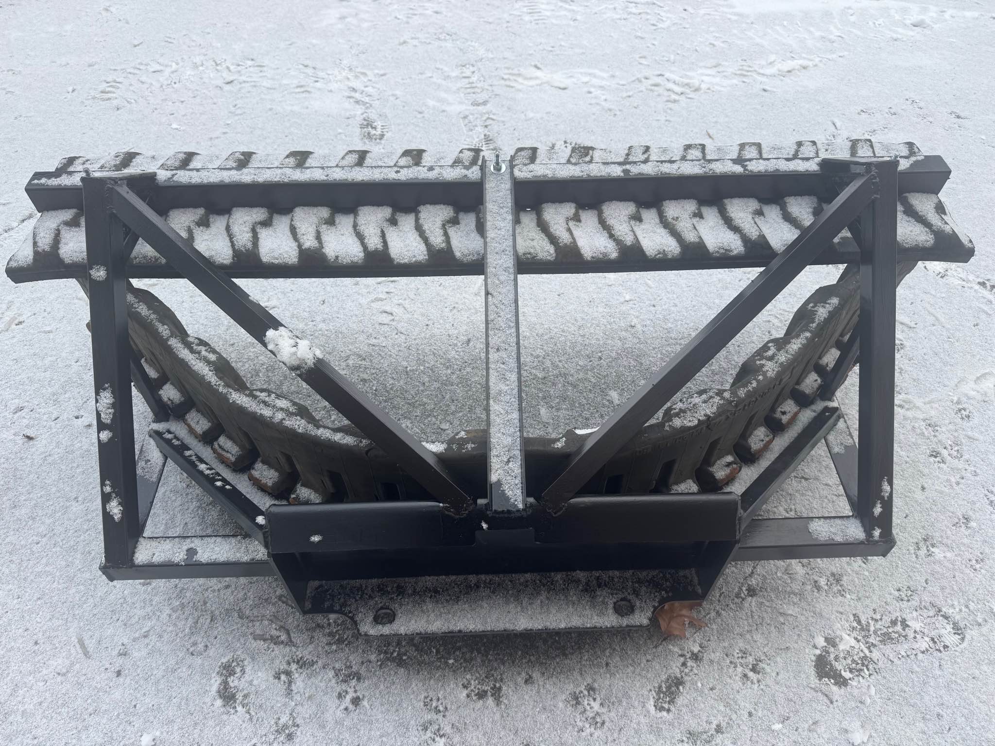 Mini skid steer rubber snow pusher with back drag - Snow Blowers ...