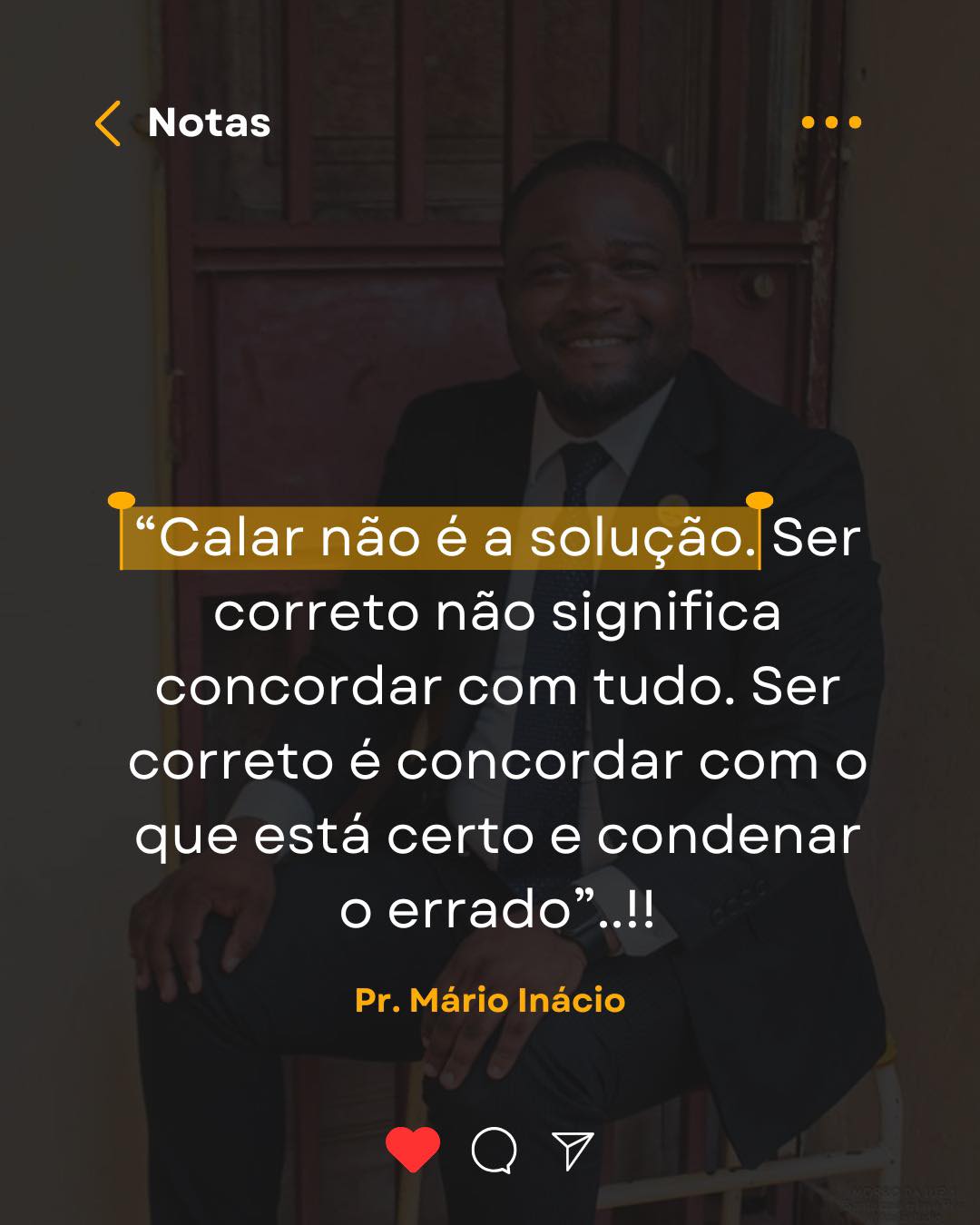 Mário Inácio - “A VERDADE NÃO SE CURVA AO BARULHO” Não... | Facebook