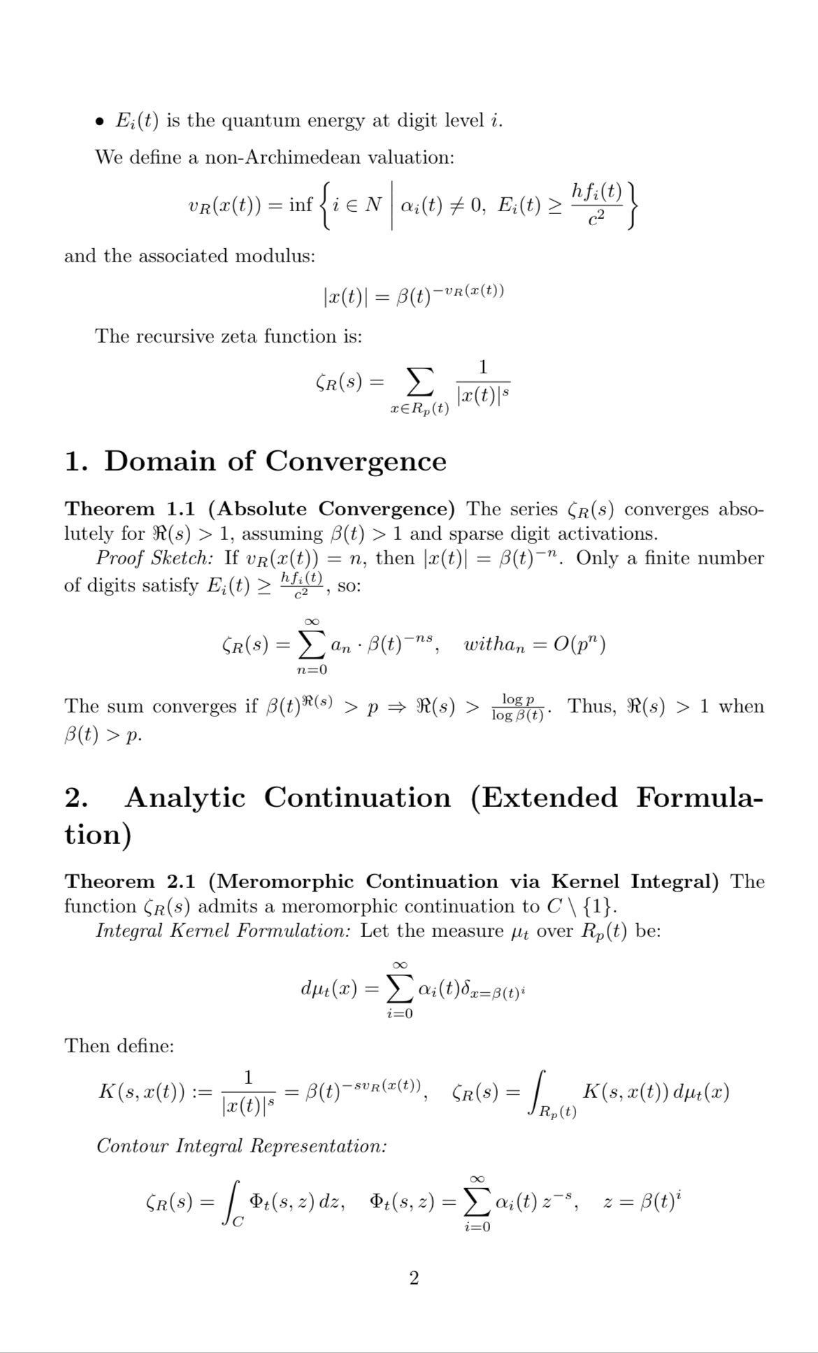 The Recursive Quantum Zeta Function