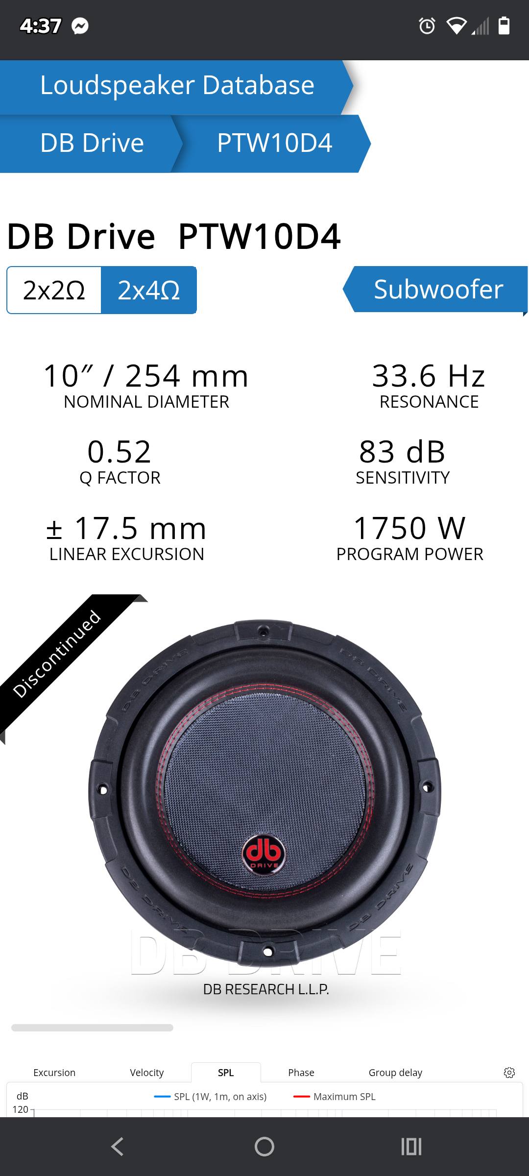 What watt and ohm settings for car subwoofers?