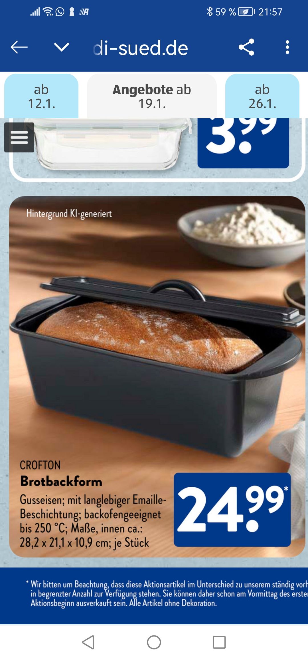 Ob das was taugt🤔Gibt's ab 22.1.bei Aldi Süd. Momentan backe ich in einer ganz normalen Kastenform