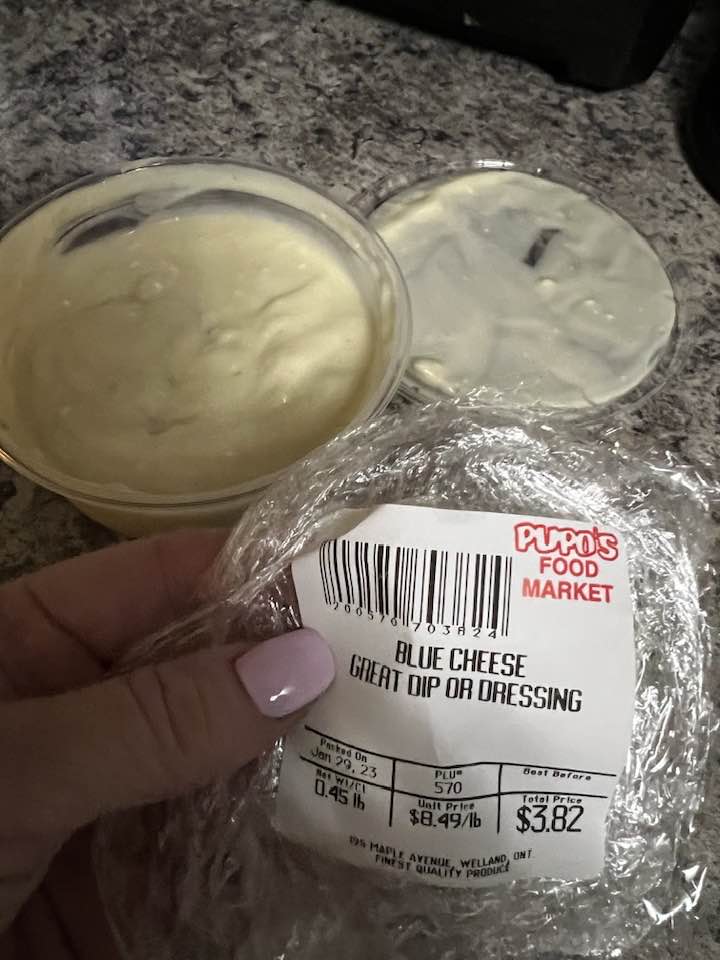 expired blue cheese dressing Best always at PUPO's ! Swatch:#bacbd2