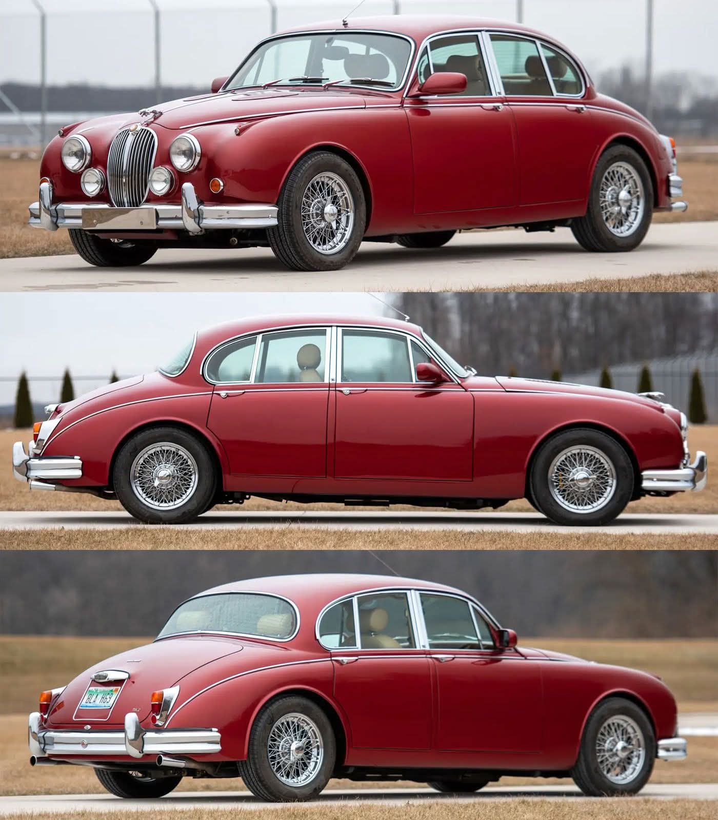 Jaguar MKII Bordeaux 1:43 – Modèle TV Inspecteur Morse Par Cararama