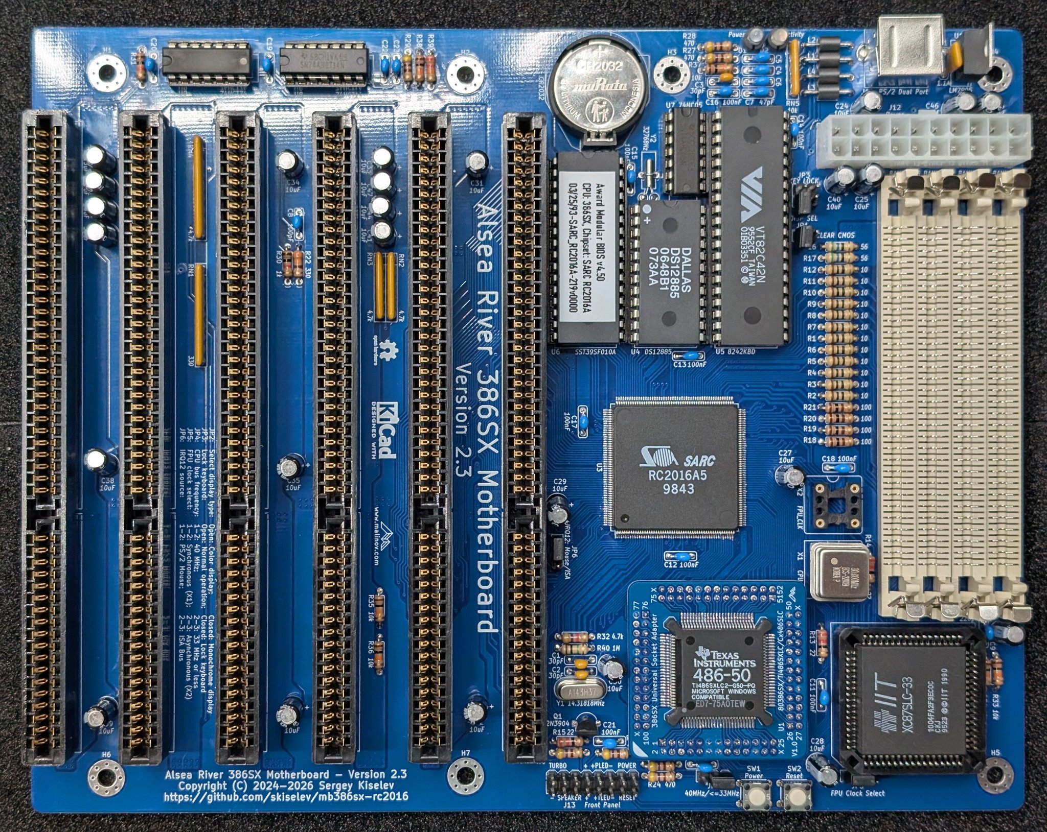 Alsea River 386SX Motherboard version 2.3 testing and findings