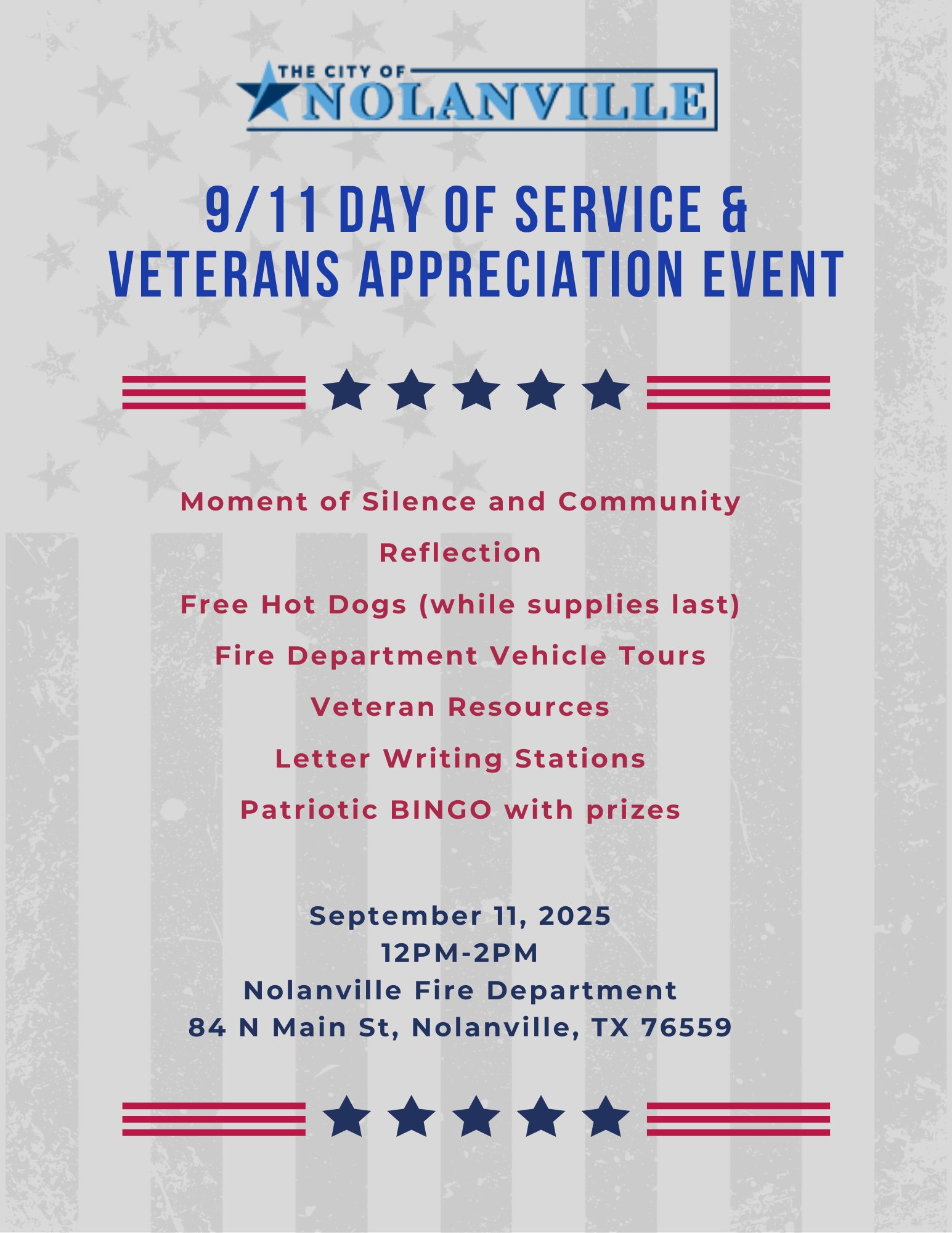 9/11 Day of Service & Veterans Appreciation Event