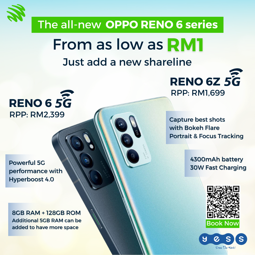 Yes S Get The Brand New 𝗢𝗣𝗣𝗢 𝗥𝗘𝗡𝗢 𝟲 𝗥𝗘𝗡𝗢 𝟲𝗭 With Only 𝗥𝗠𝟭 New Launch Just Add A New Shareline To Your Maxis Postpaid Enjoy Saving On Your