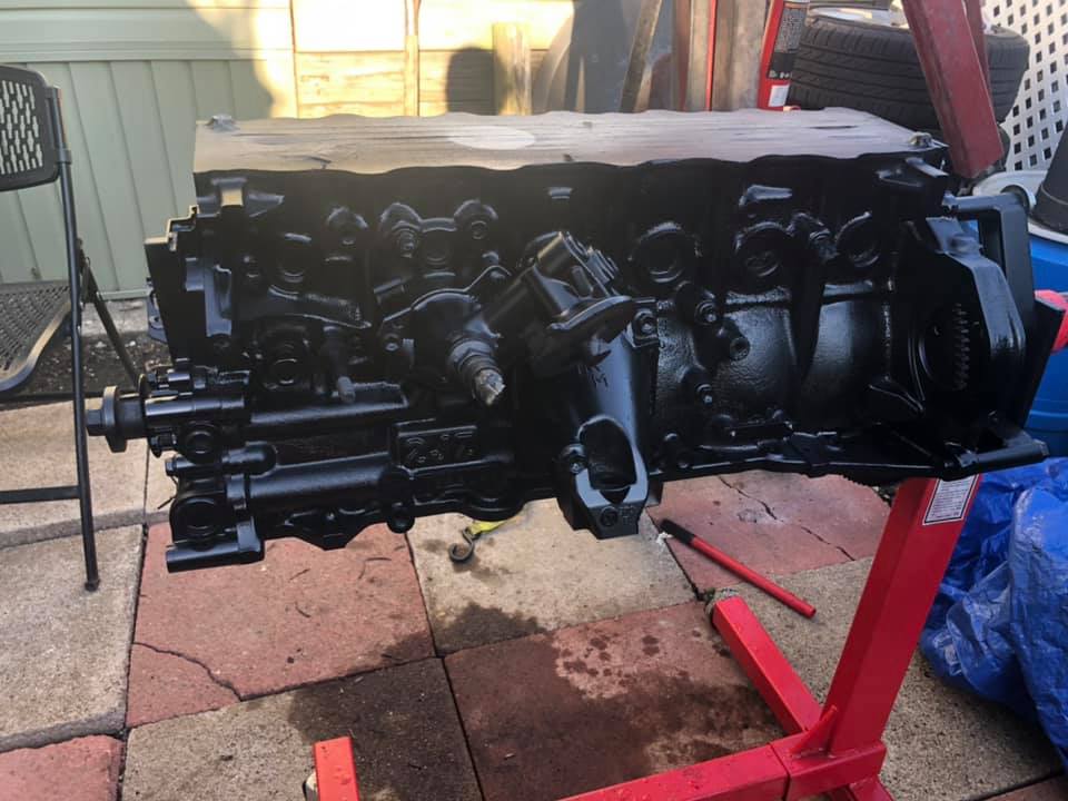 1jz engine swap preparation with engine bay paint