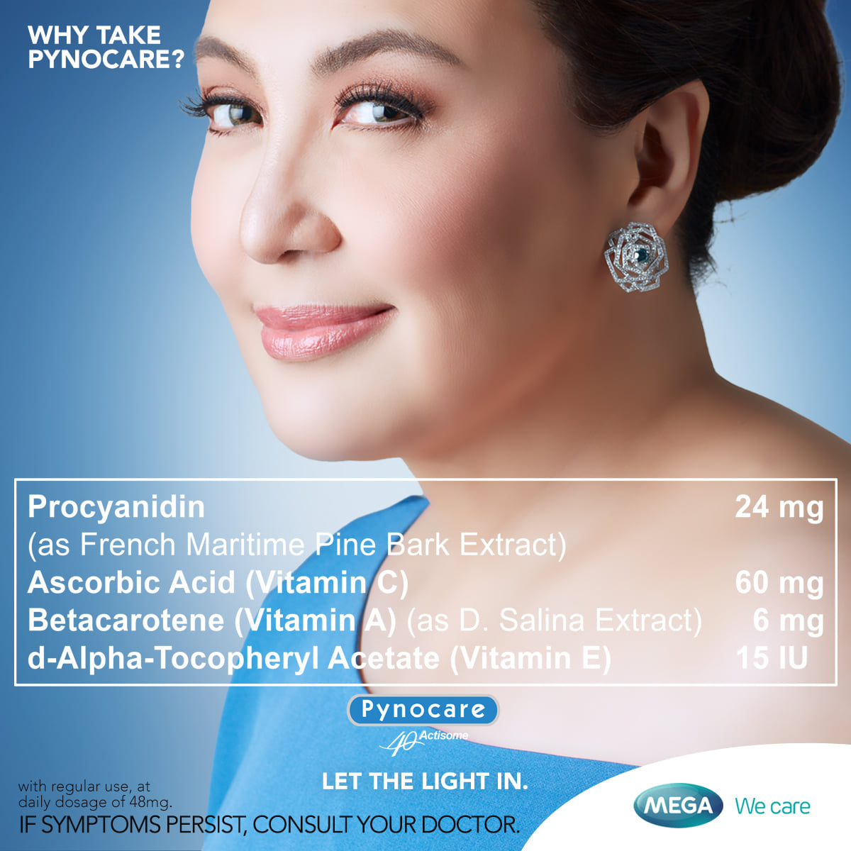 Procyanidin + Vitamin C + Vitamin A + Vitamin E (Pynocare 40 Actisome) is a clinically proven oral medication that helps reduce the appearance of Melasma in as early as 8 weeks