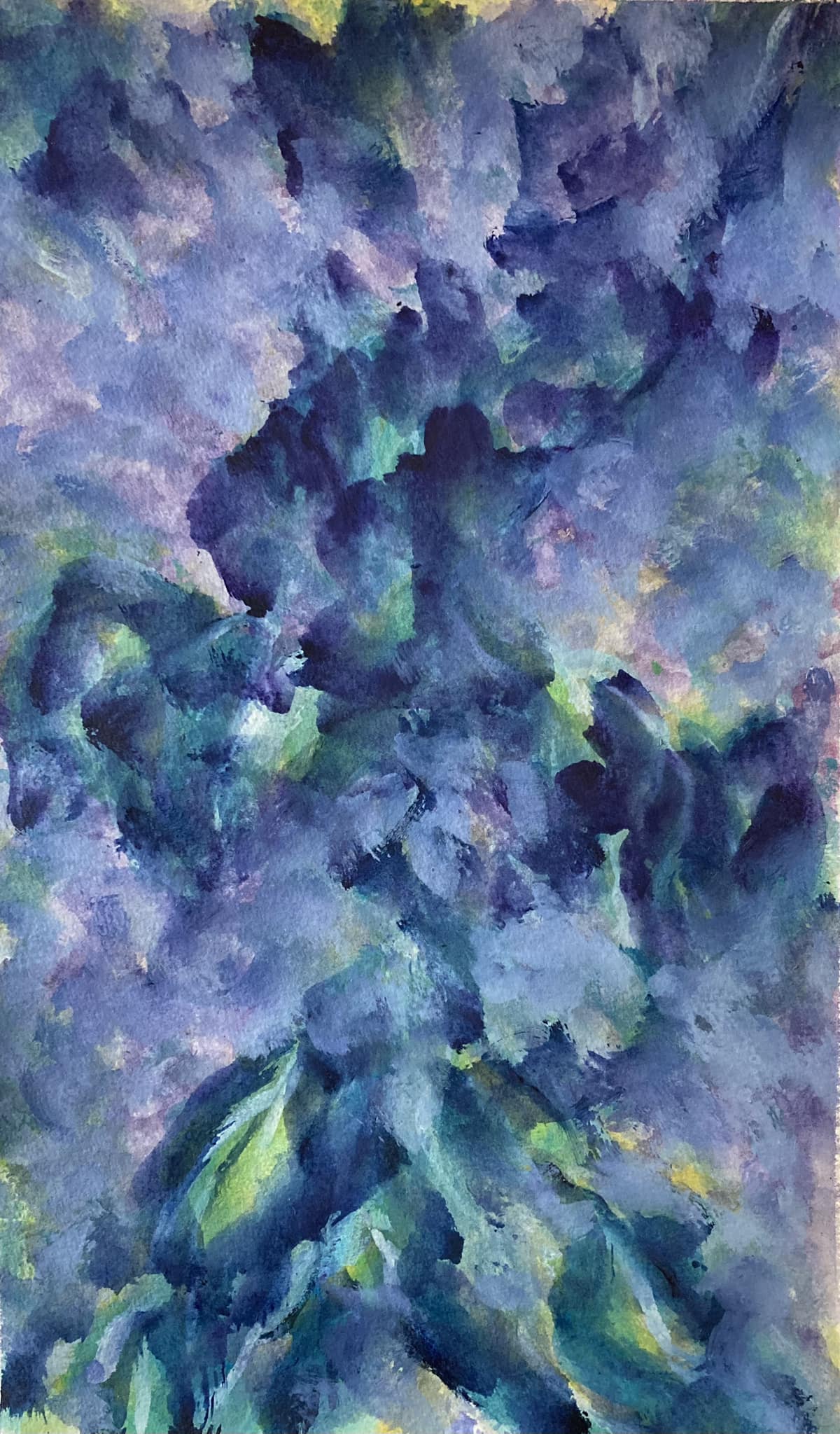 Large watercolor iris art available