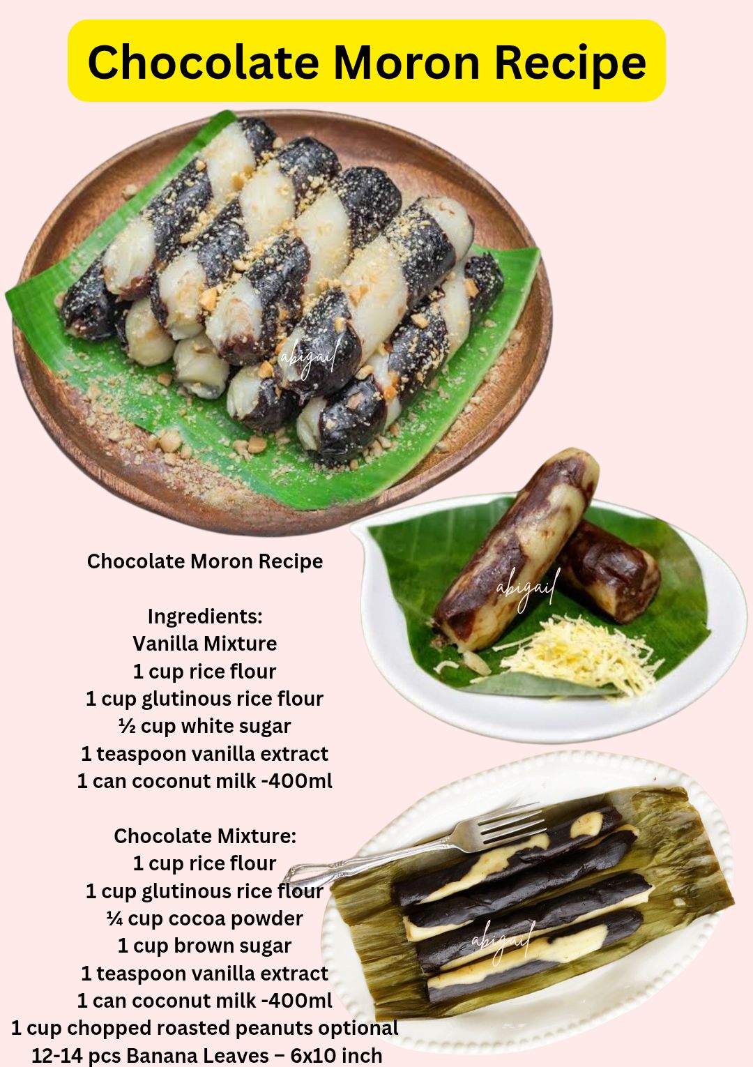 Abi - Chocolate Moron Recipe BUDBUD Ingredients: 👇👇 Vanilla Mixture 1 ...