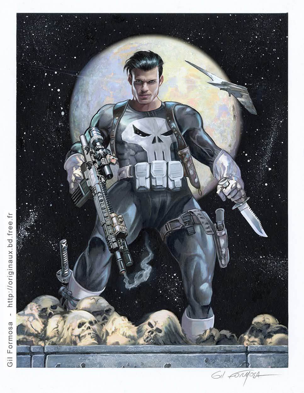 Punisher pencils art for sale by Bart Sears