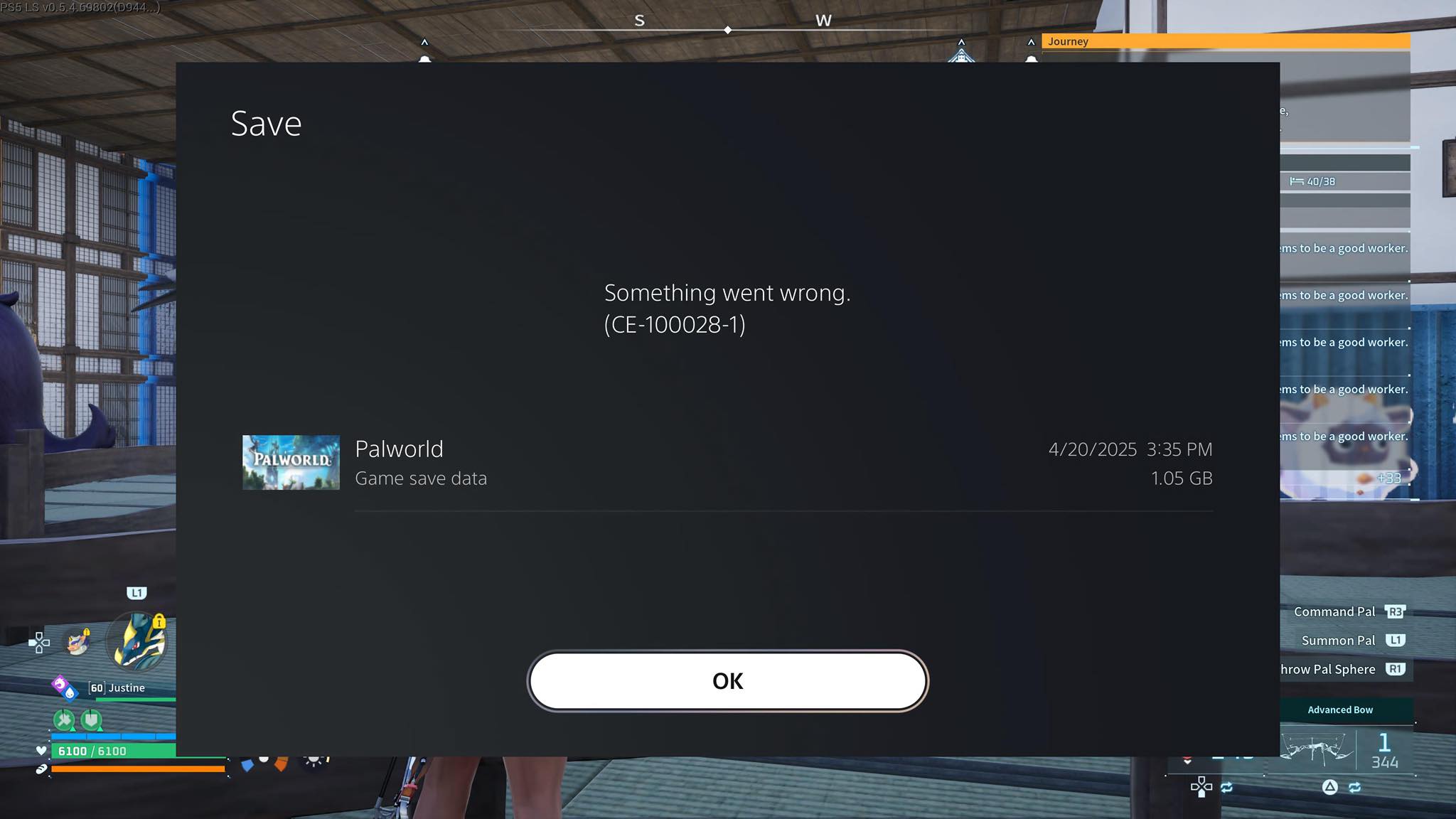 How to fix error CE-107101-0 on PS5 in Palworld?
