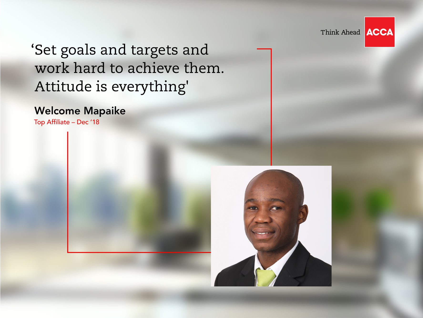 ACCA - Congratulations to Welcome Mapaike for being one of the ACCA Top ...
