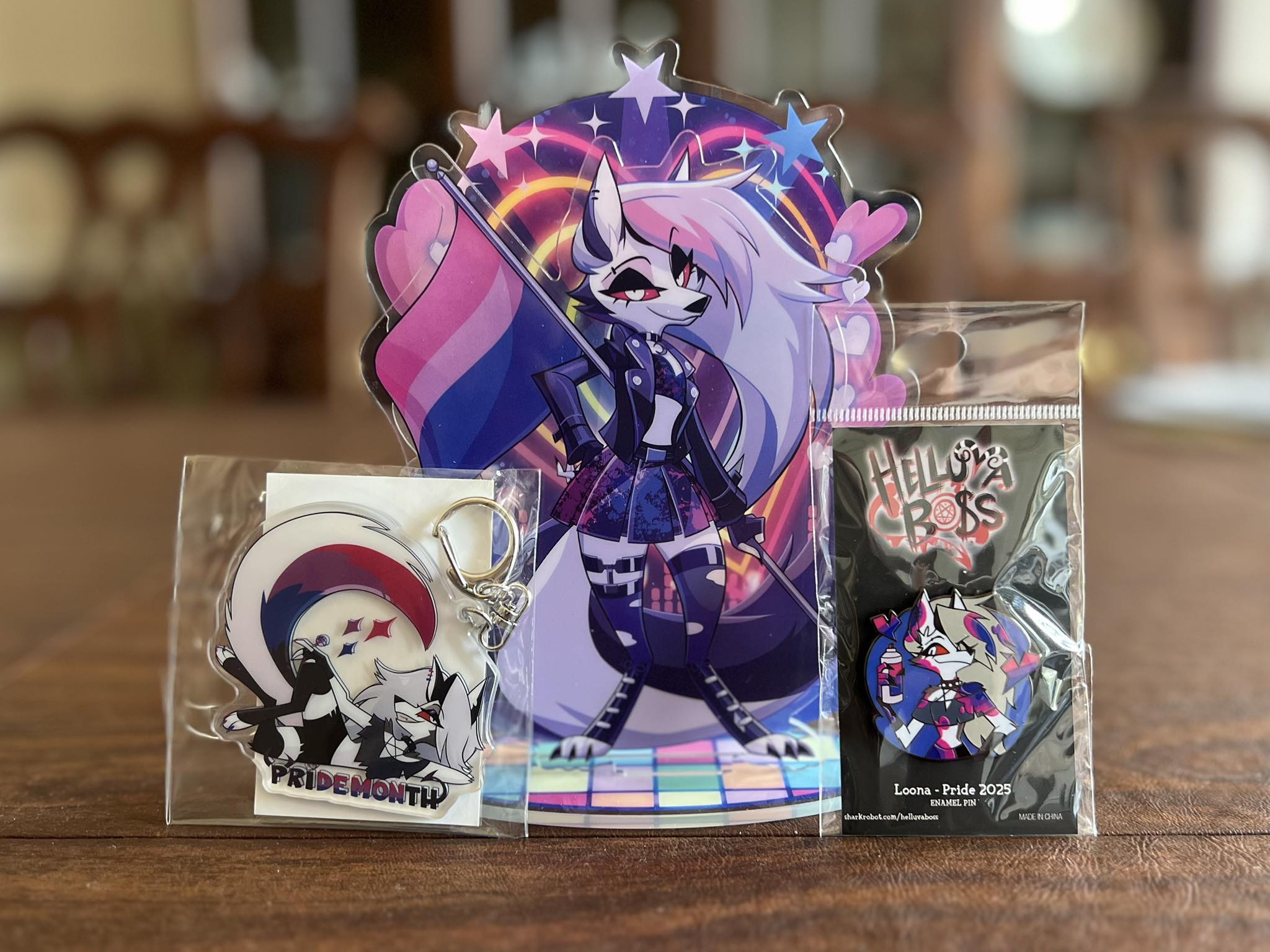 Loona and Vortex Helluva Boss pins and Queen Bee pin