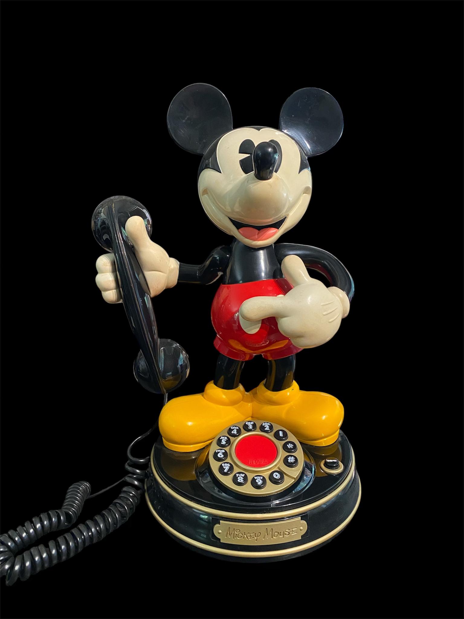 $50 Vintage Disney Mickey Mouse Animated Talking Push Button Phone 