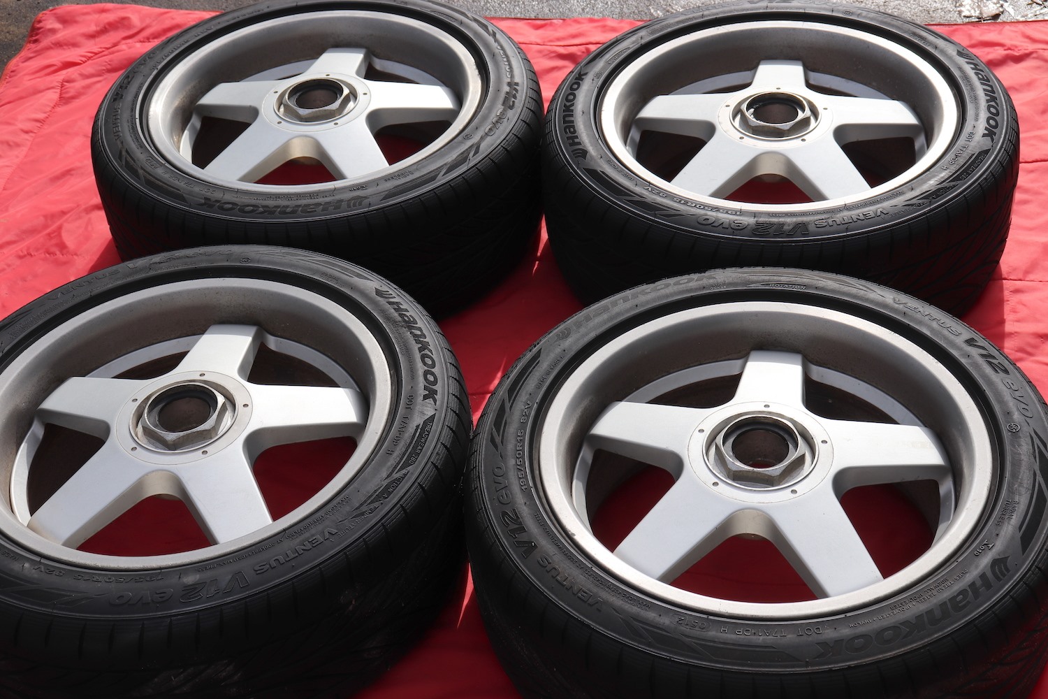 In stock: A set of Mazdaspeed MS-01 wheels, in the only size they