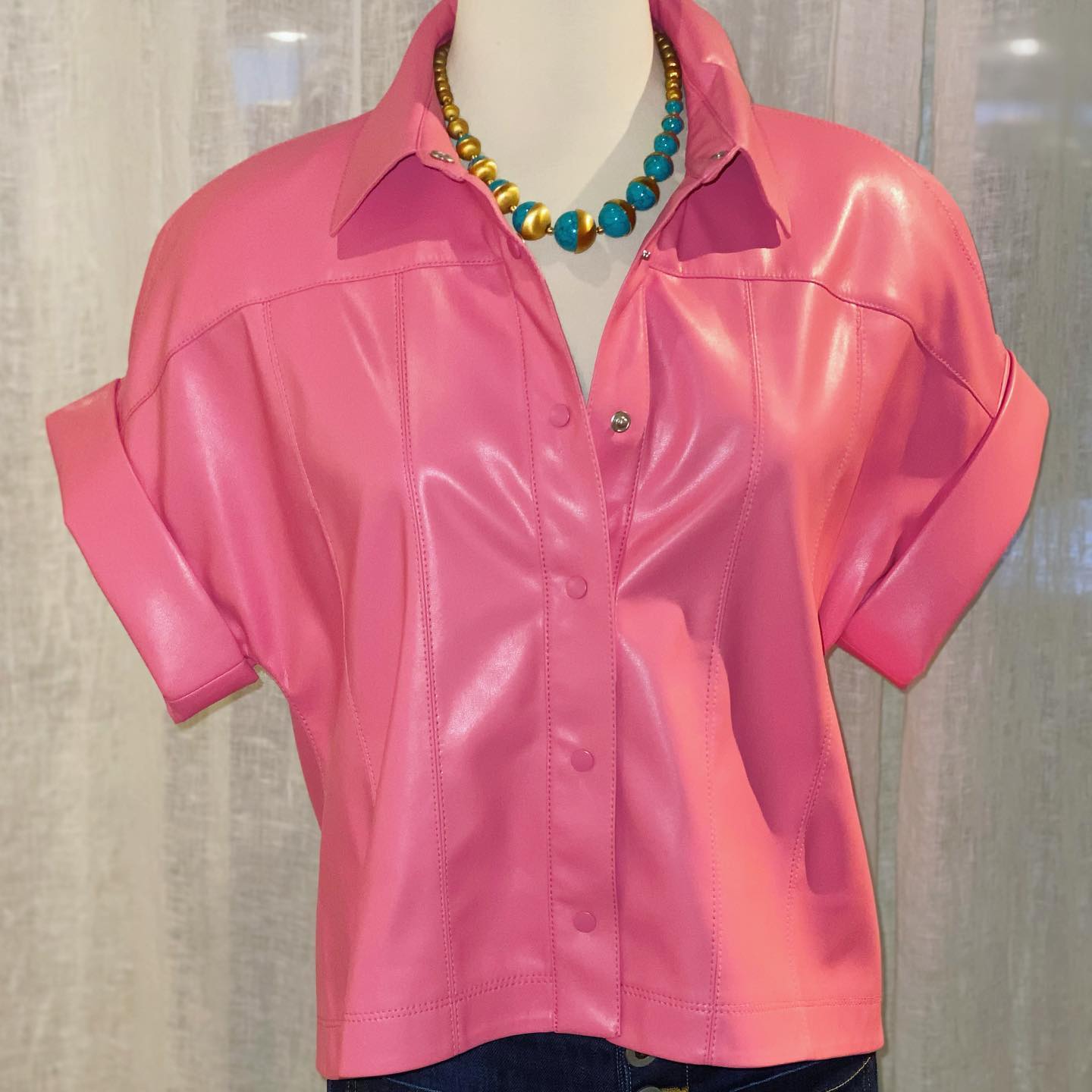 Grant's for Her - 💗 Pink Faux Leather💗 YES, PLEASE! Snapped as a top ...