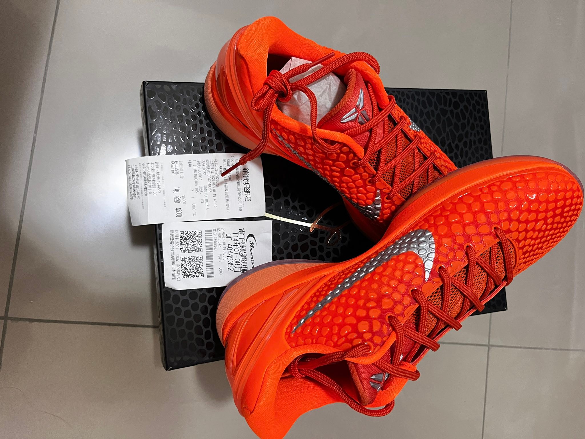 目的】 :出售【商品名稱】：Kobe 6 Protro Total Orange 橘色【商品 