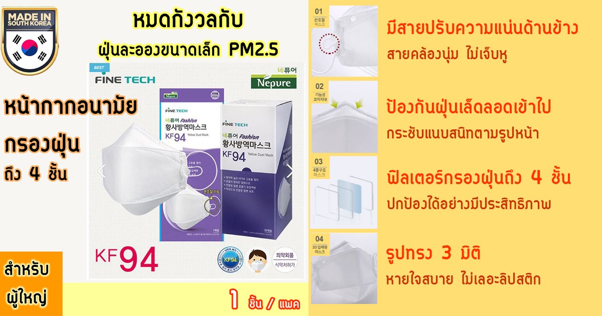 ‼หมดกังวลกับฝุ่น PM 2.5 ‼ 😷 มาแล้วววว FineTech 3D Mask หน้ากากอนามัย ...